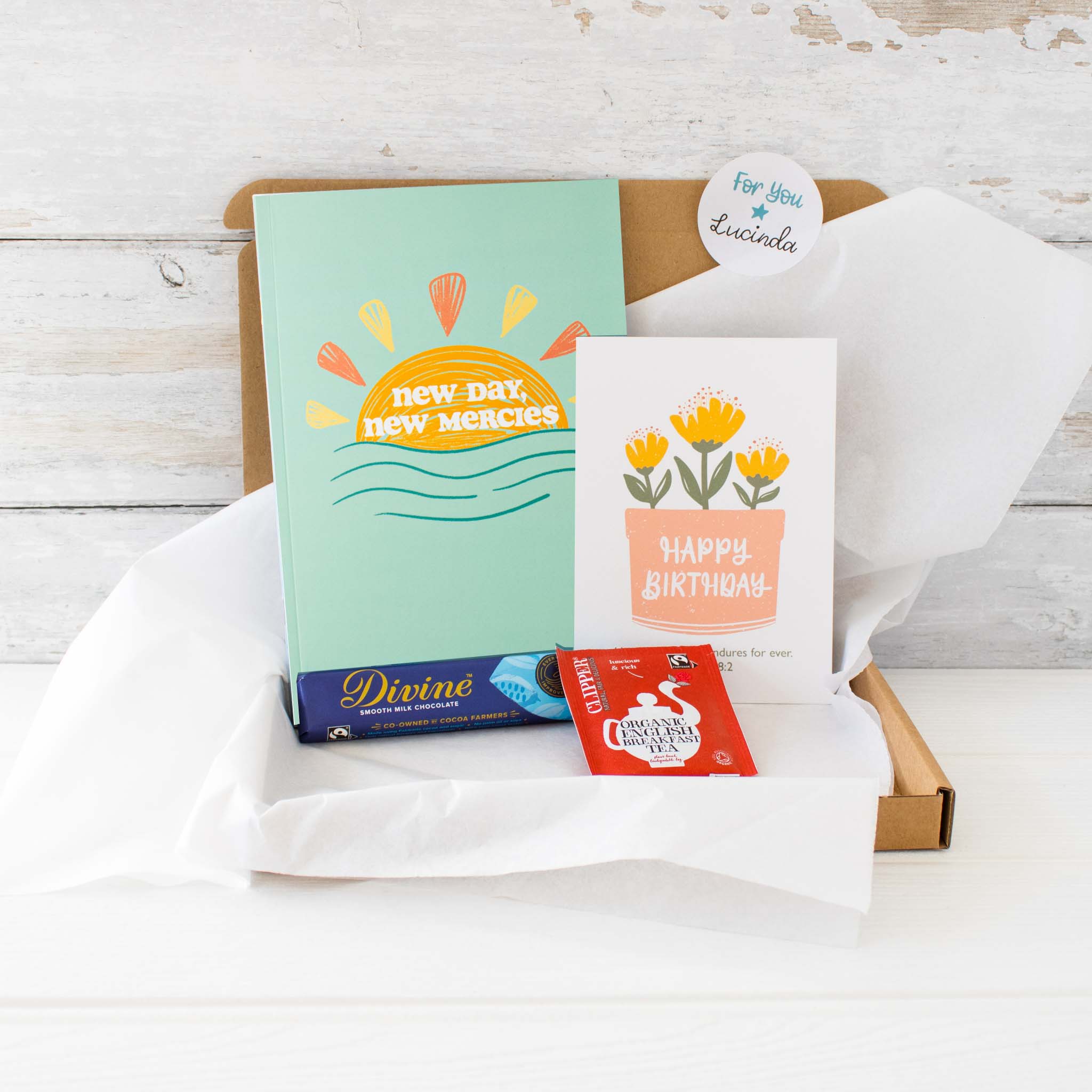 A5 Notebook, Cuppa and Chocolate For You Gift Box from By the Brook Creations
