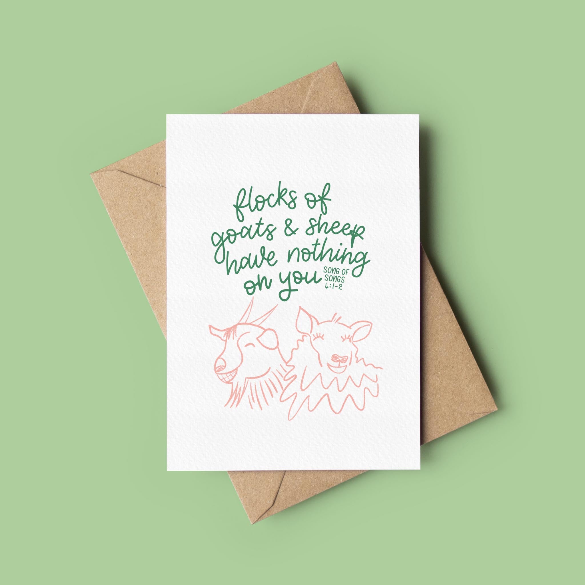Funny Christian Anniversary Card - Song of Songs with recycled kraft envelope