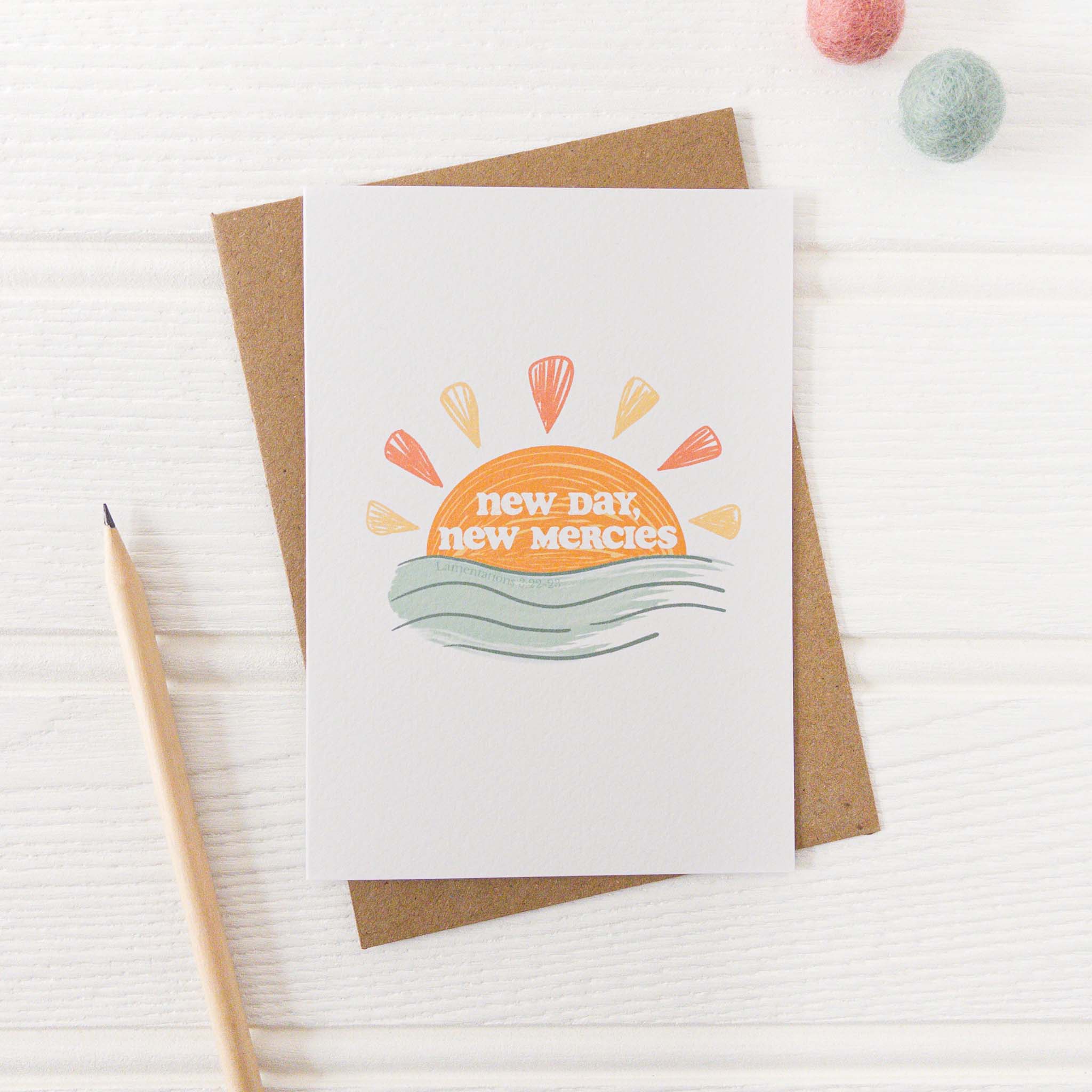 New Day, New Mercies Contemporary Christian Card - Lamentations 3