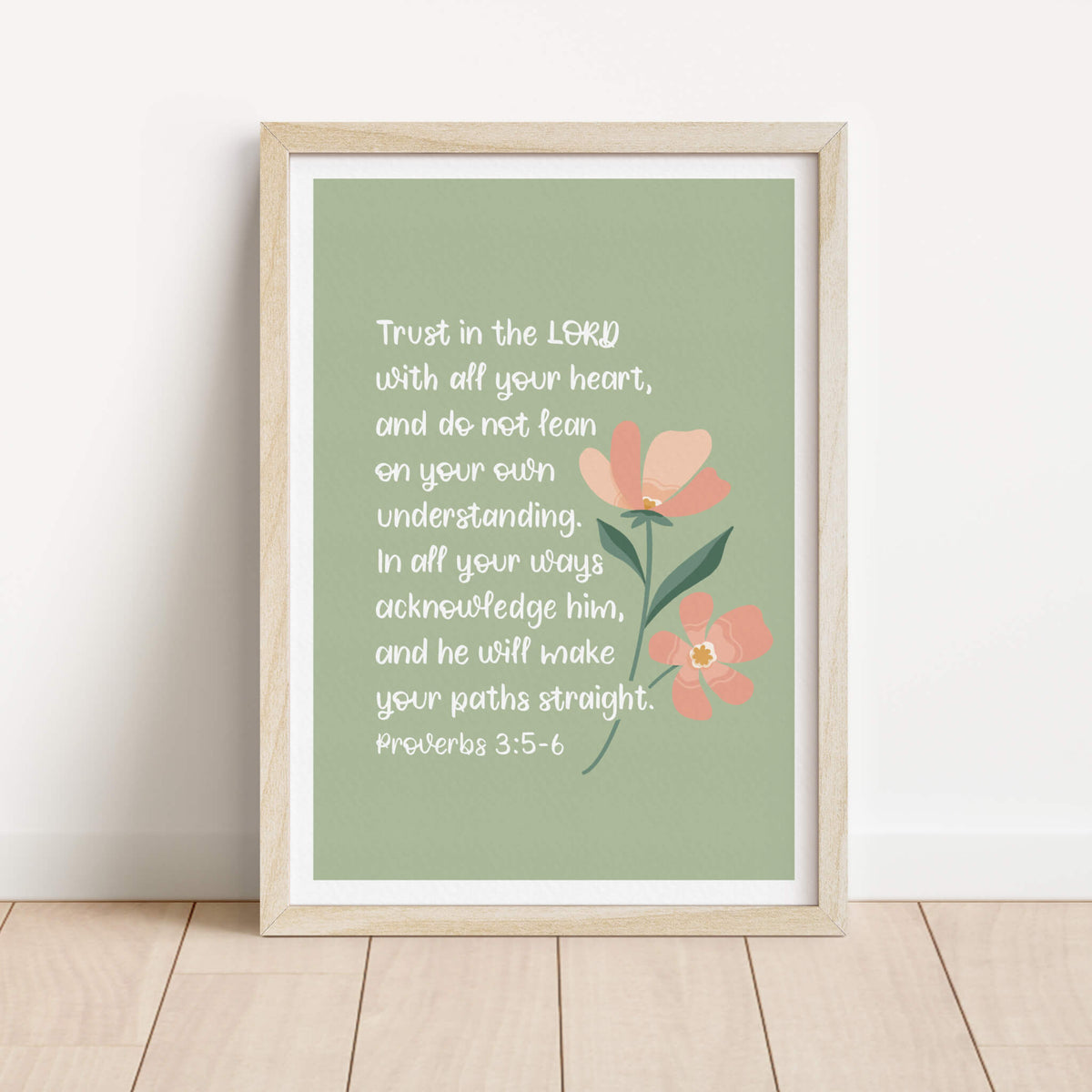 Trust In The Lord With All Your Heart Bible Verse Print - Proverbs 3 ...