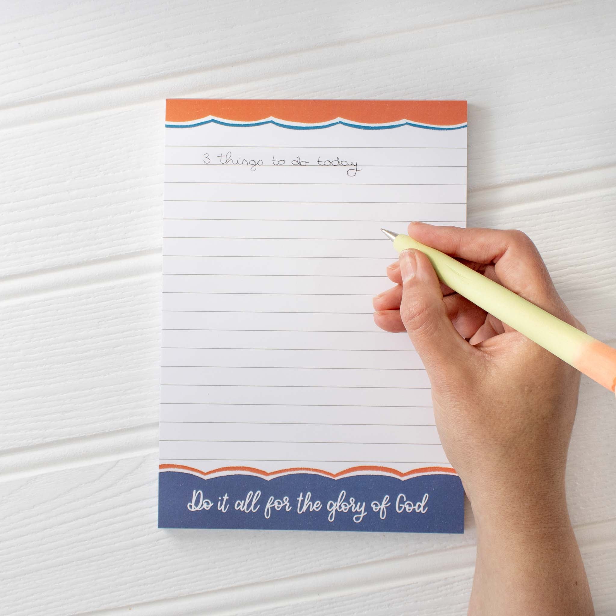 All For God's Glory A5 Christian Notepad In Use
