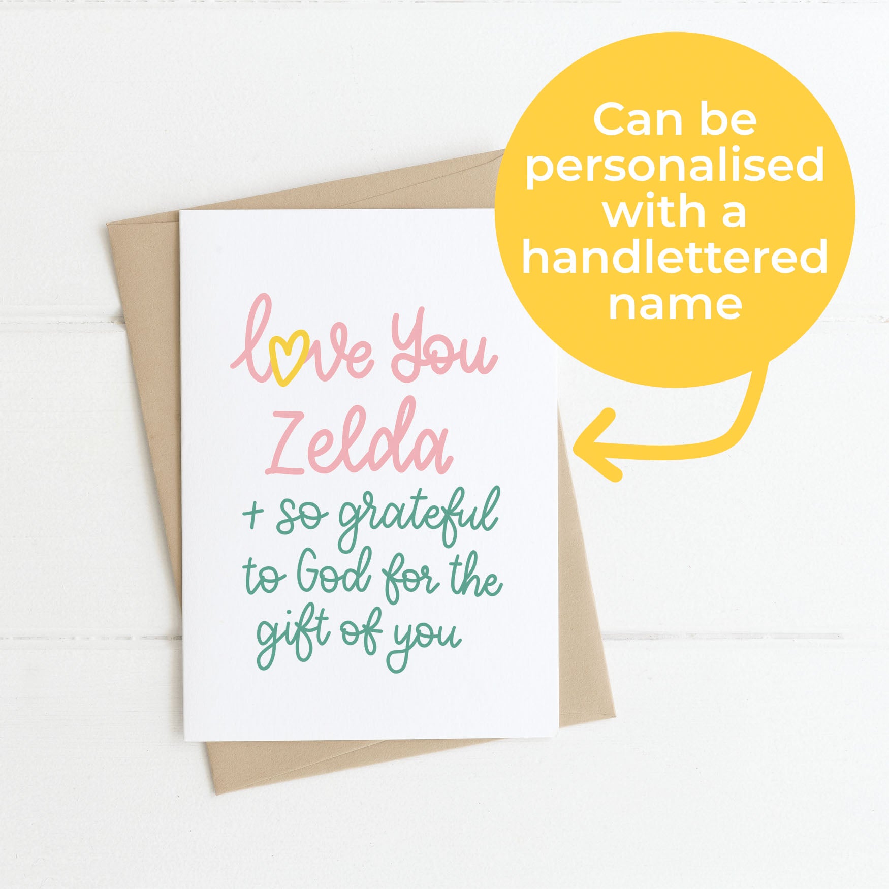 Personalisable Love You Mum Christian Mother's Day Card personalised for a friend