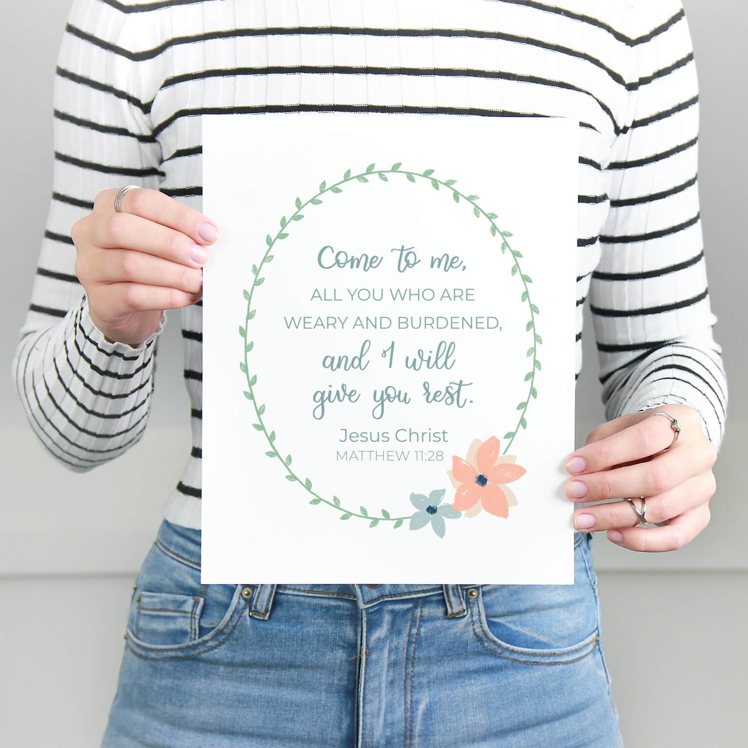 Come To Me All You Who Are Weary Print - Matthew 11:28 - By the Brook Creations