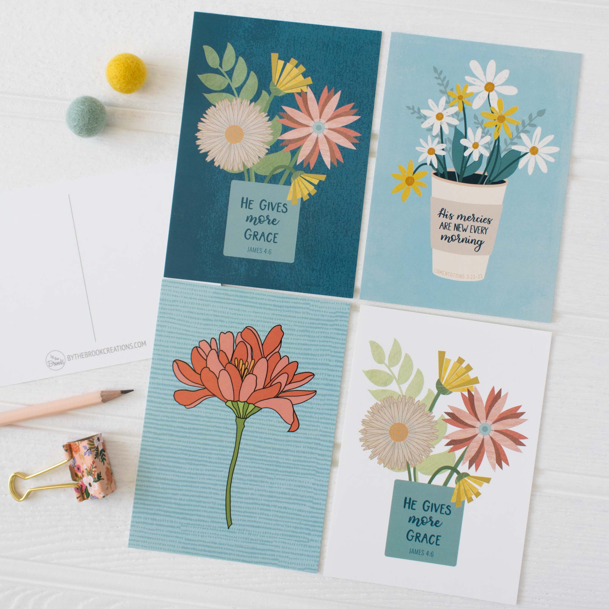 Floral Postcards 4 Pack