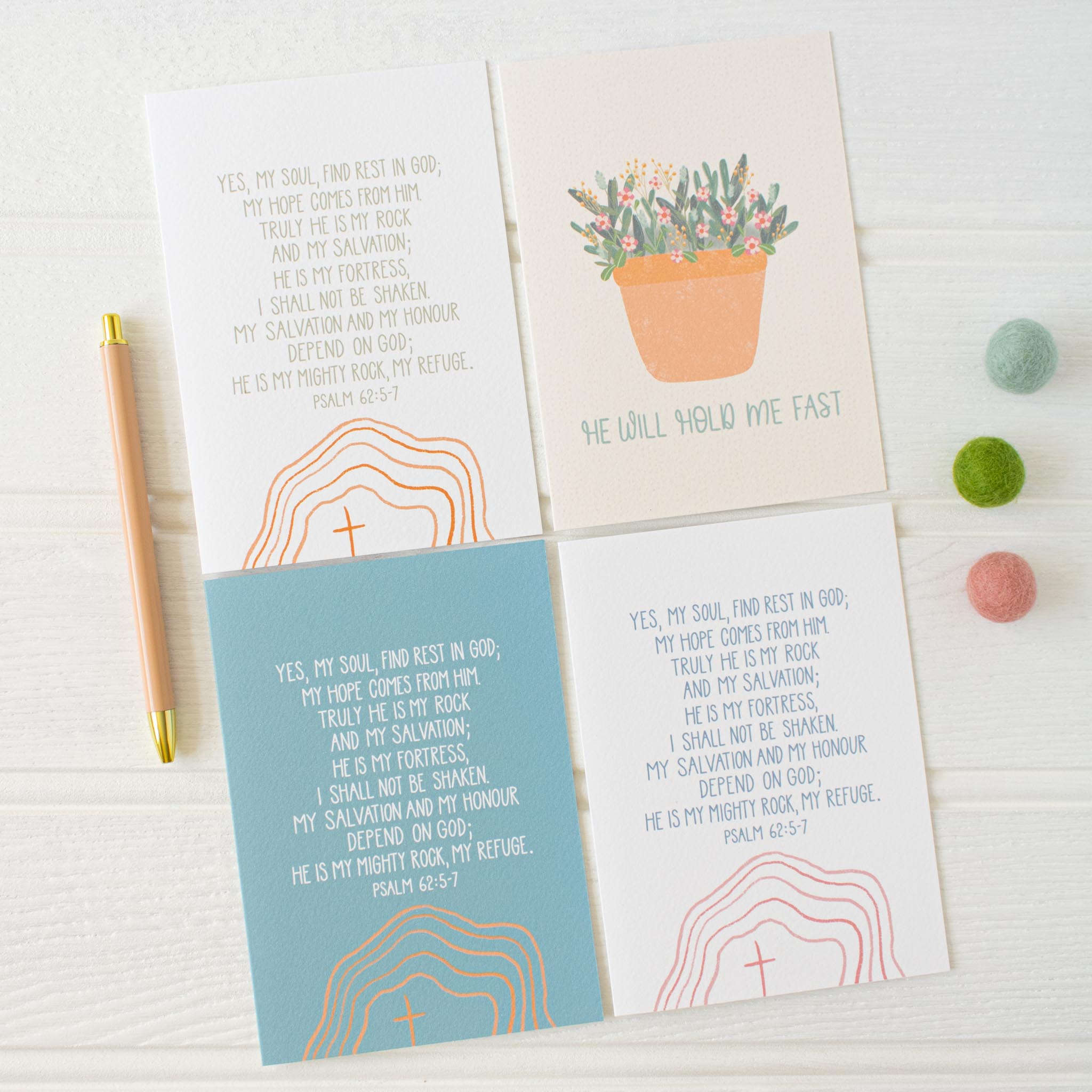 God our Rock and Salvation Card Pack with 4 cards from By the Brook Creations