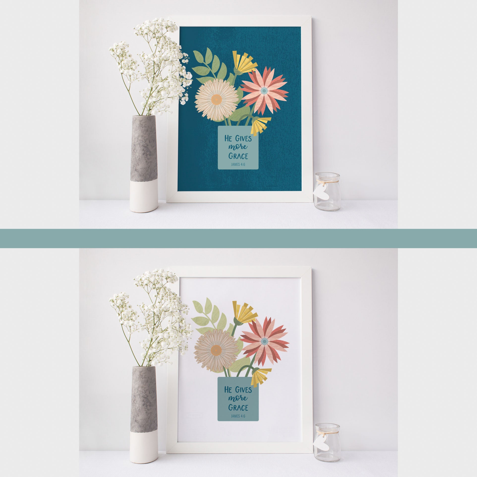 He Gives More Grace Print - James 4:6 from By the Brook Creations