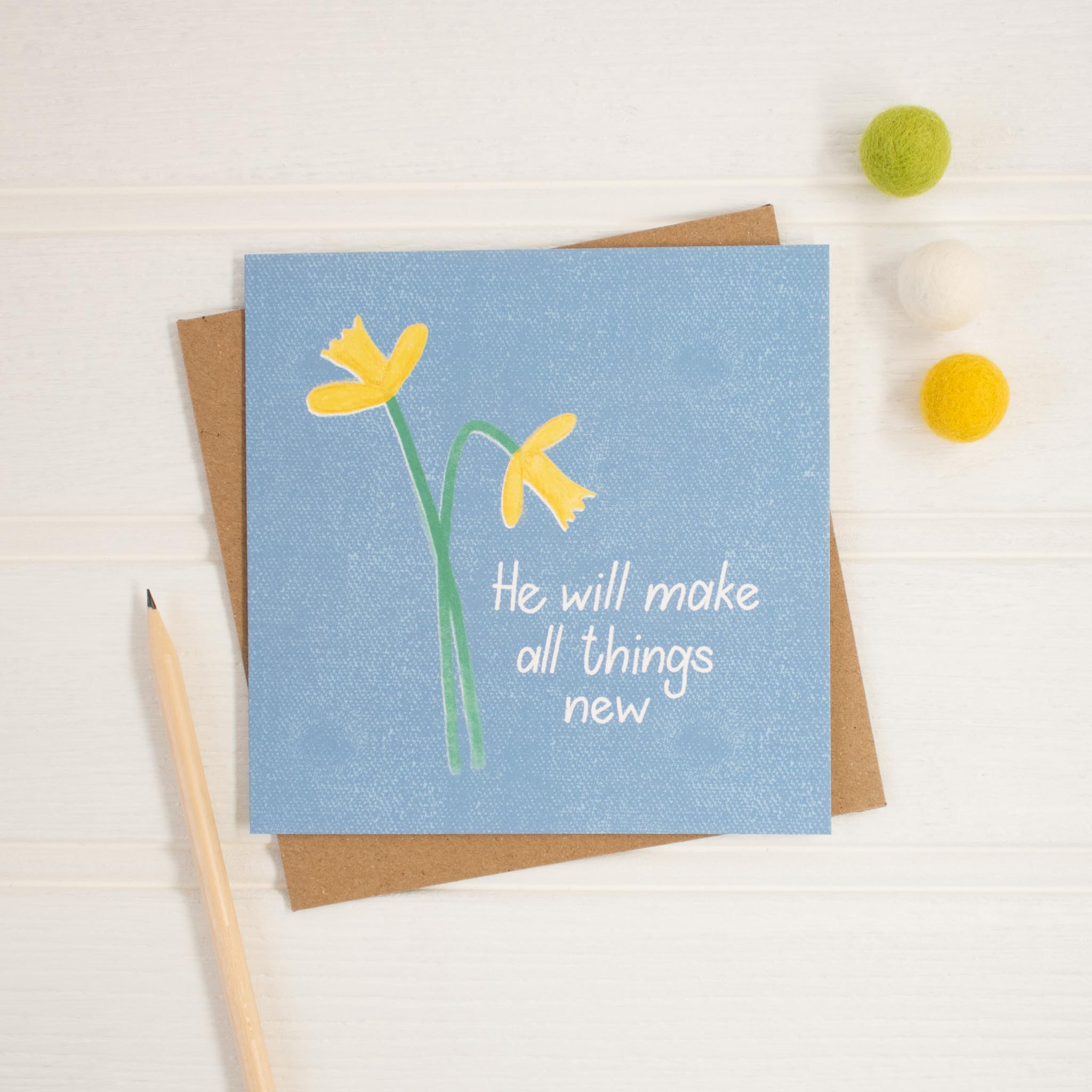He Will Make All Things New Christian Card with envelope