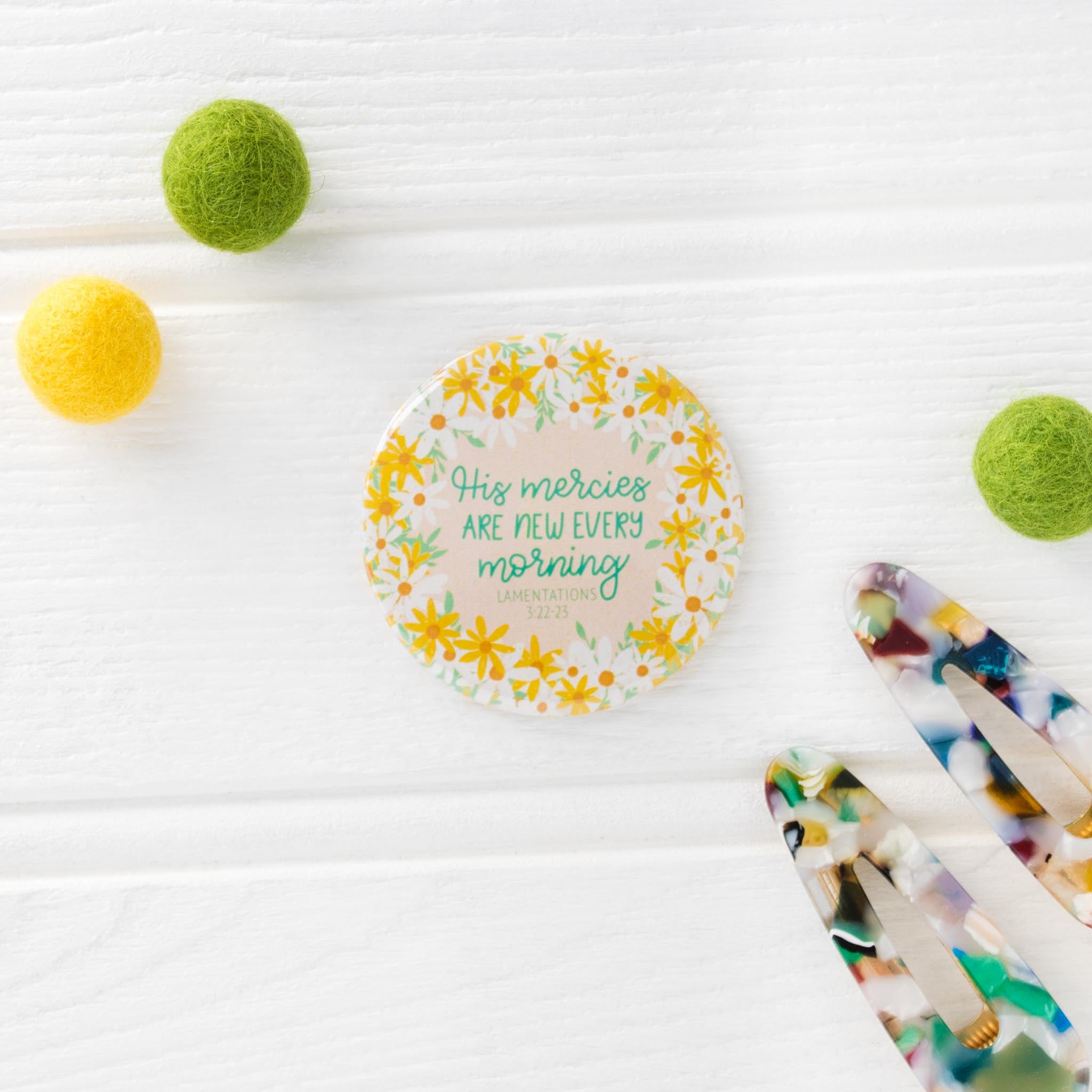 His Mercies are New Every Morning Pocket Mirror from By the Brook Creations