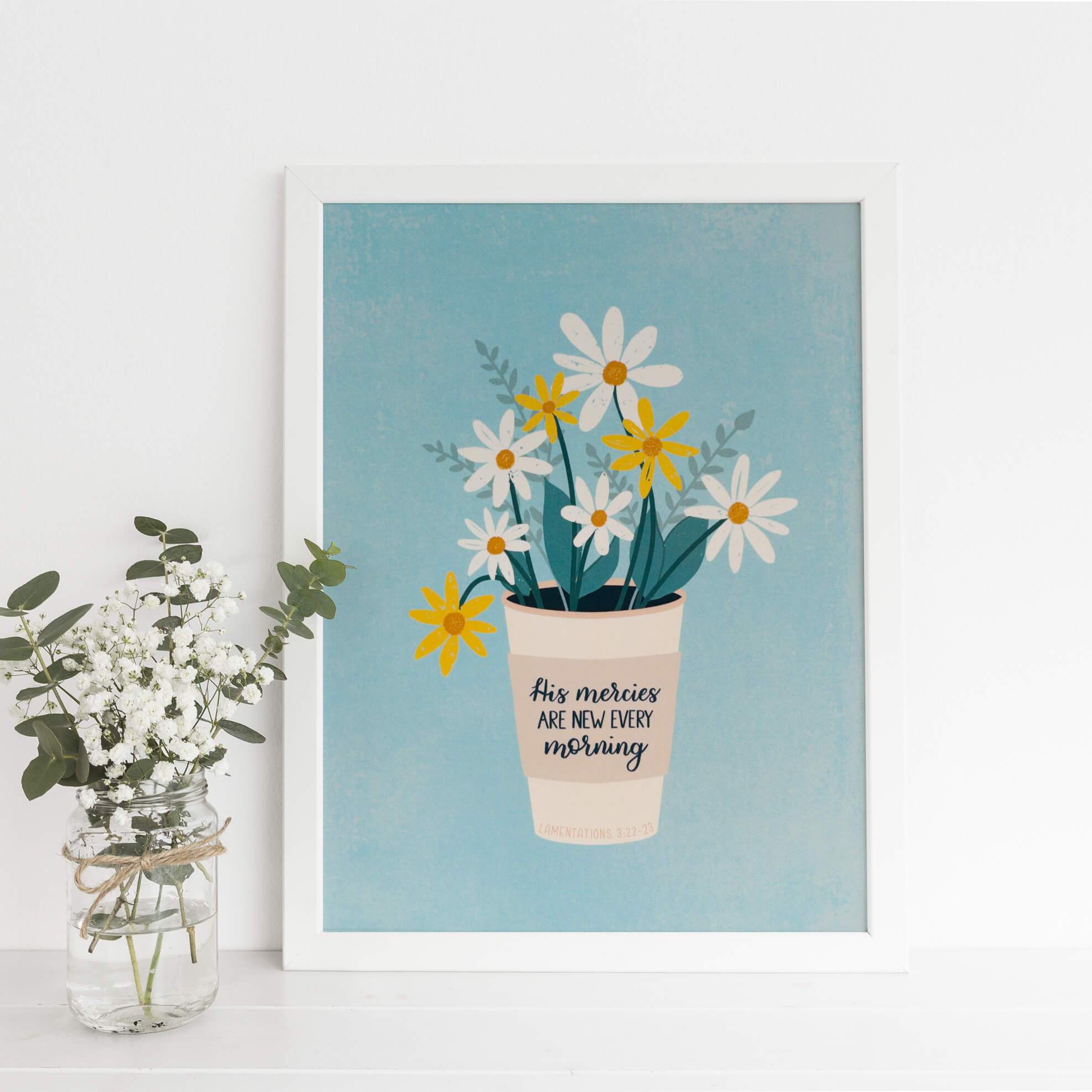 His Mercies are New Every Morning Print - Lamentations 3:22-23 - By the Brook Creations