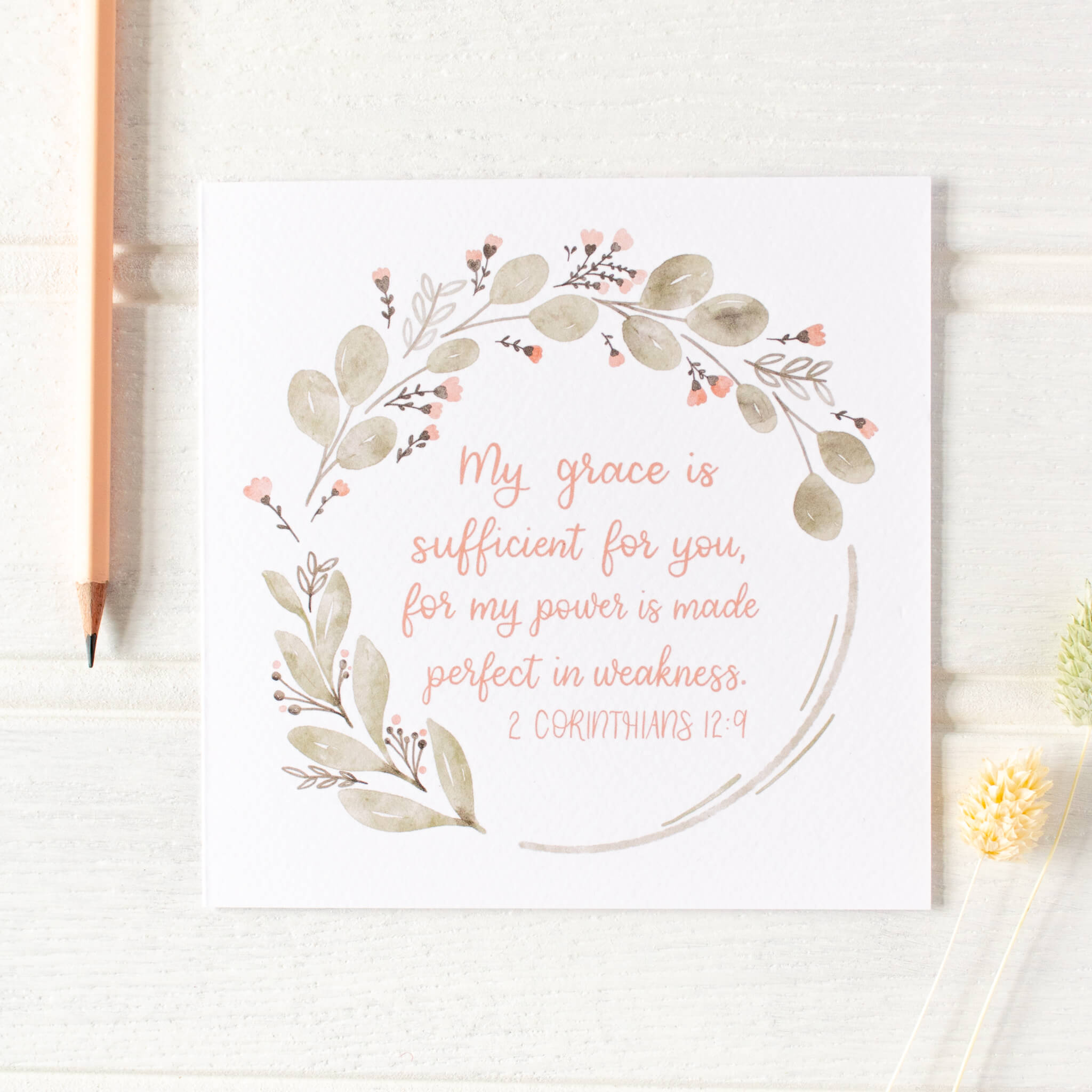 My Grace Is Sufficient For You 2 Corinthians 12 Card