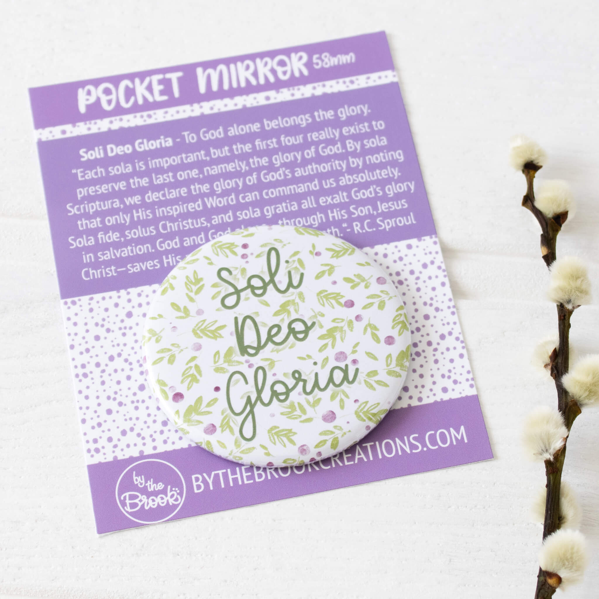 Soli Deo Gloria Pocket Mirror with backing insert