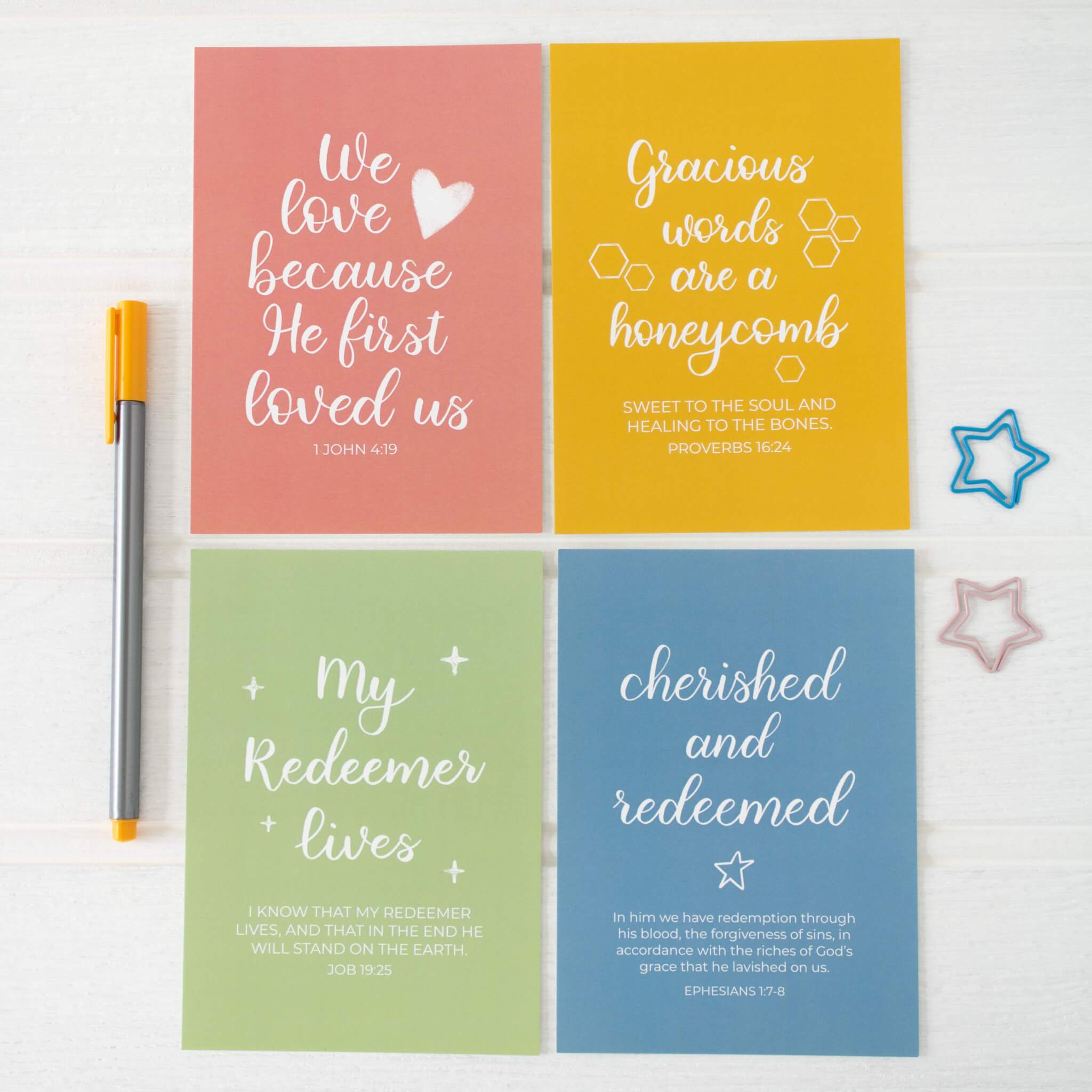 Sorbet Bible Verse Postcard Pack - By the Brook Creations