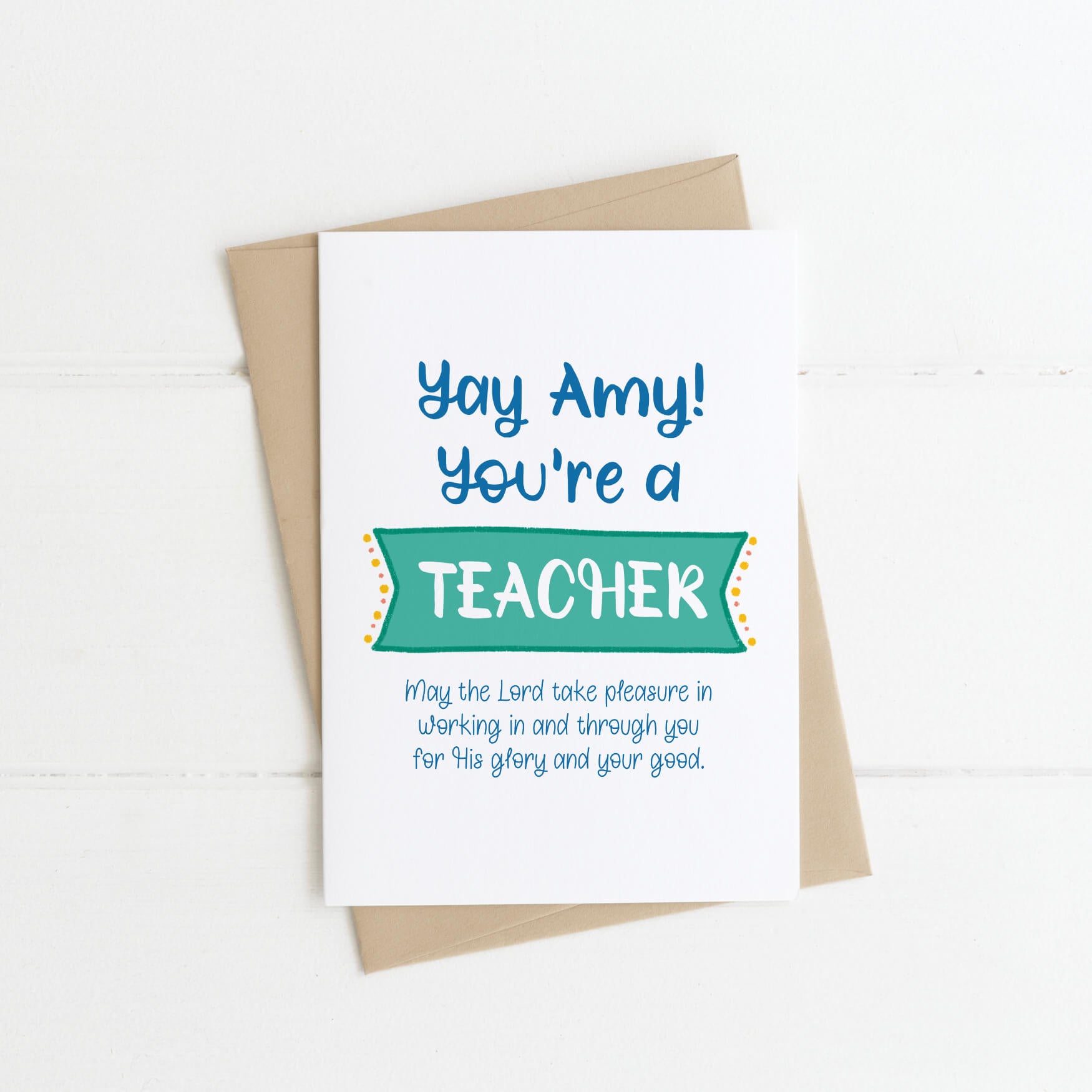 Yay You're A Fill The Blank Personalised New Job Or Role Christian Card