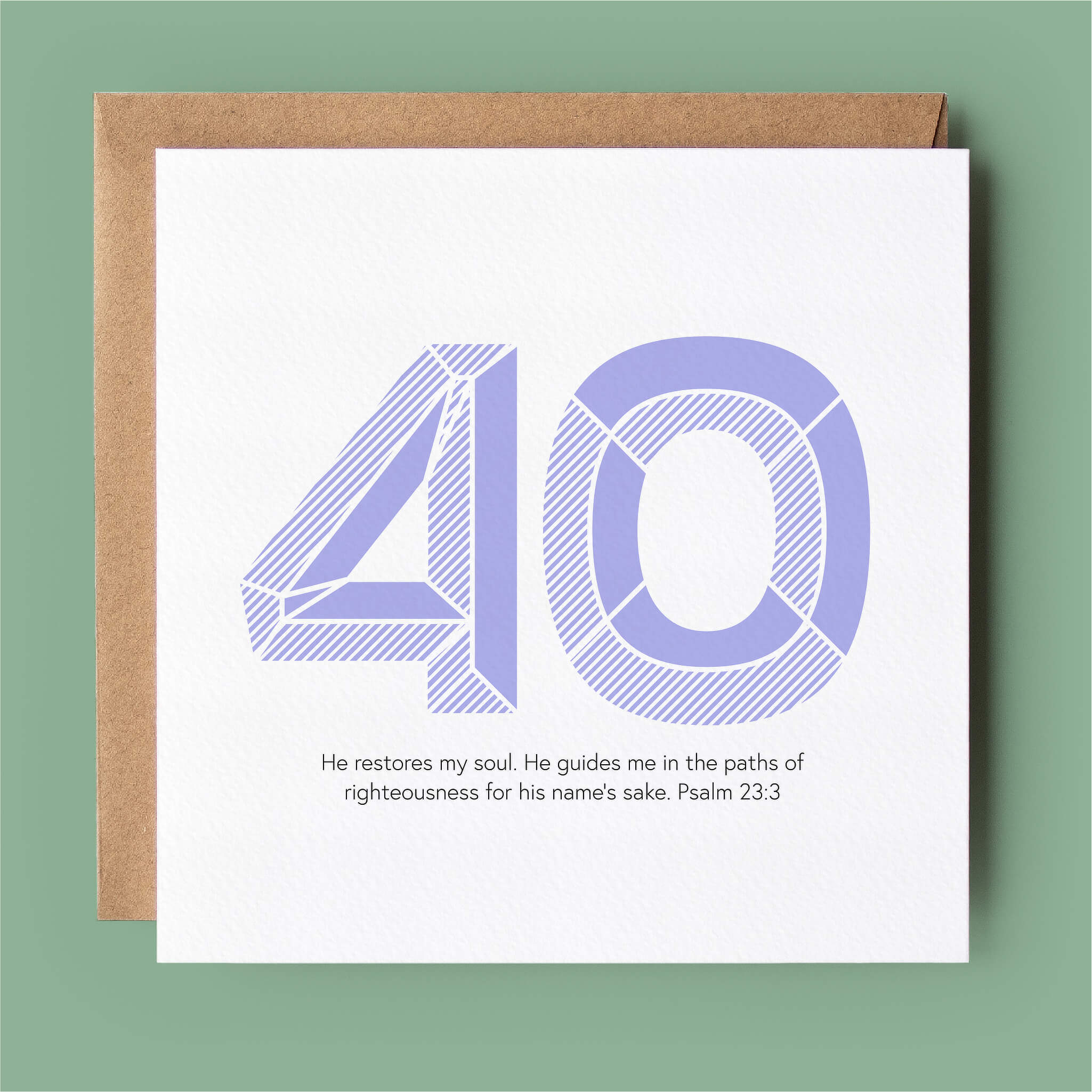 40th Birthday or Anniversary Milestone Bible Verse Christian Card