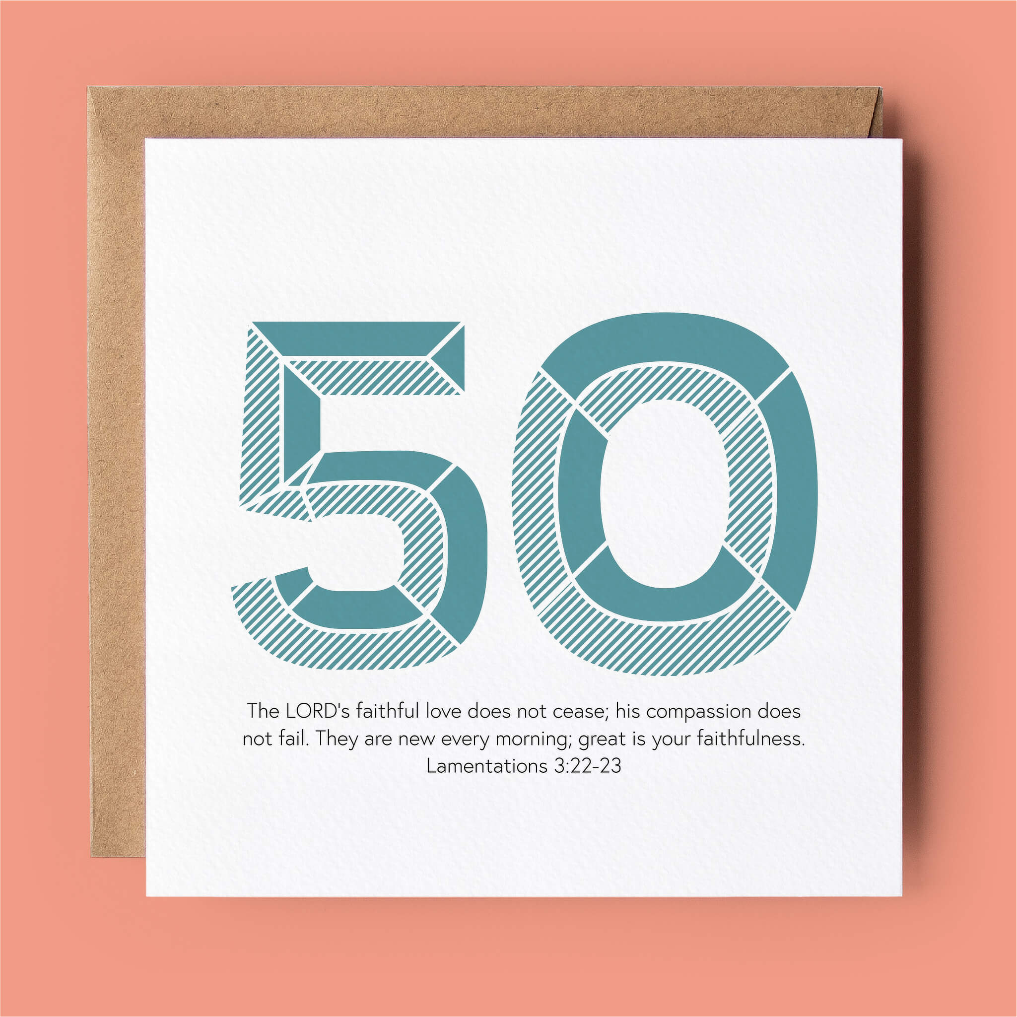50th Birthday or Anniversary Milestone Bible Verse Christian Card