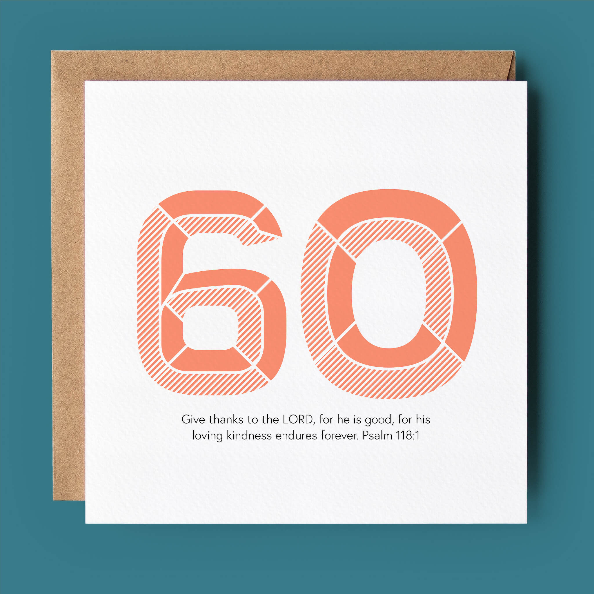 60th Birthday or Anniversary Milestone Bible Verse Christian Card