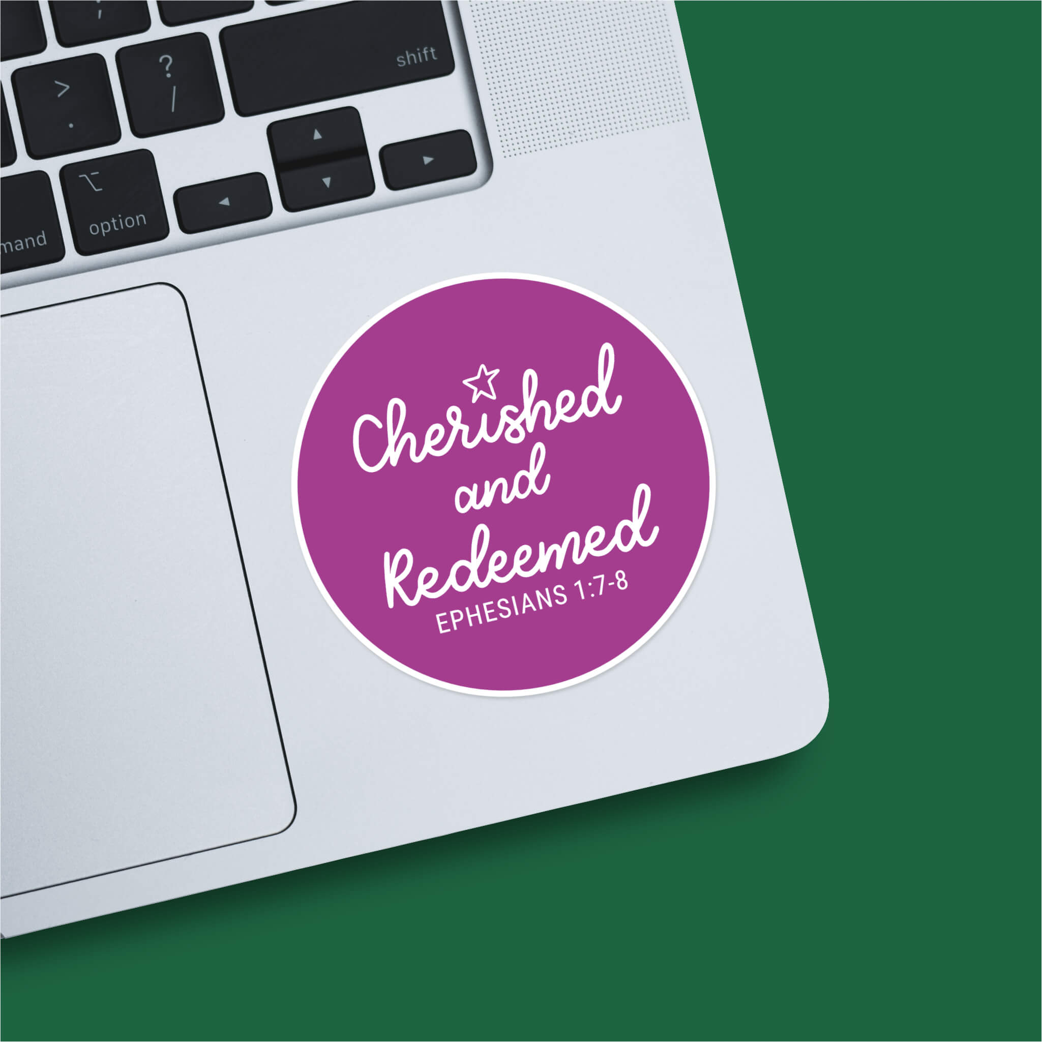 Cherished And Redeemed Christian Sticker - Ephesians 1:7-8