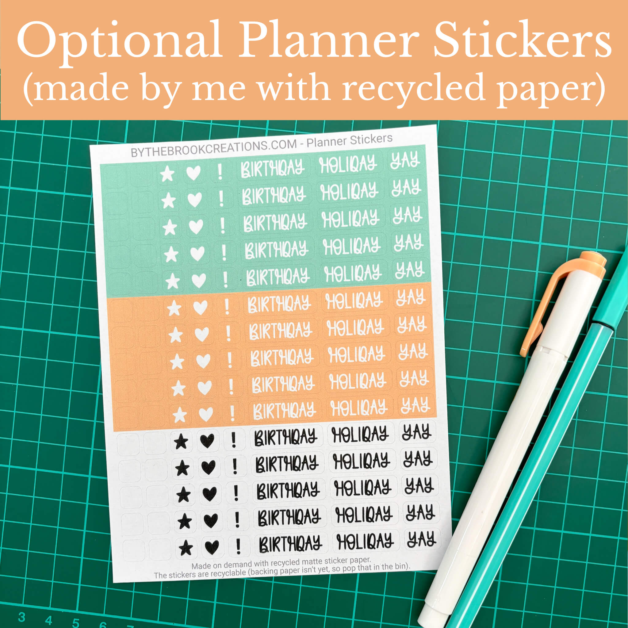 2024 Christian A2 Wall Planner Draw Near Optional Planner Stickers in Mint Orange