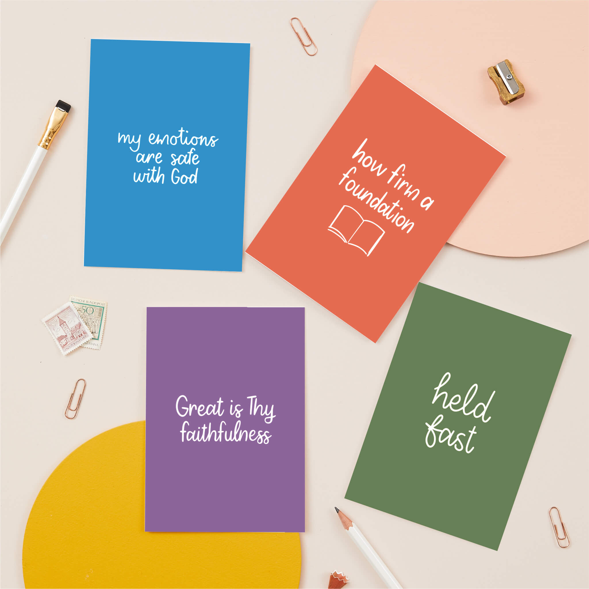 Encouraging Words Colourful Christian Postcard Pack