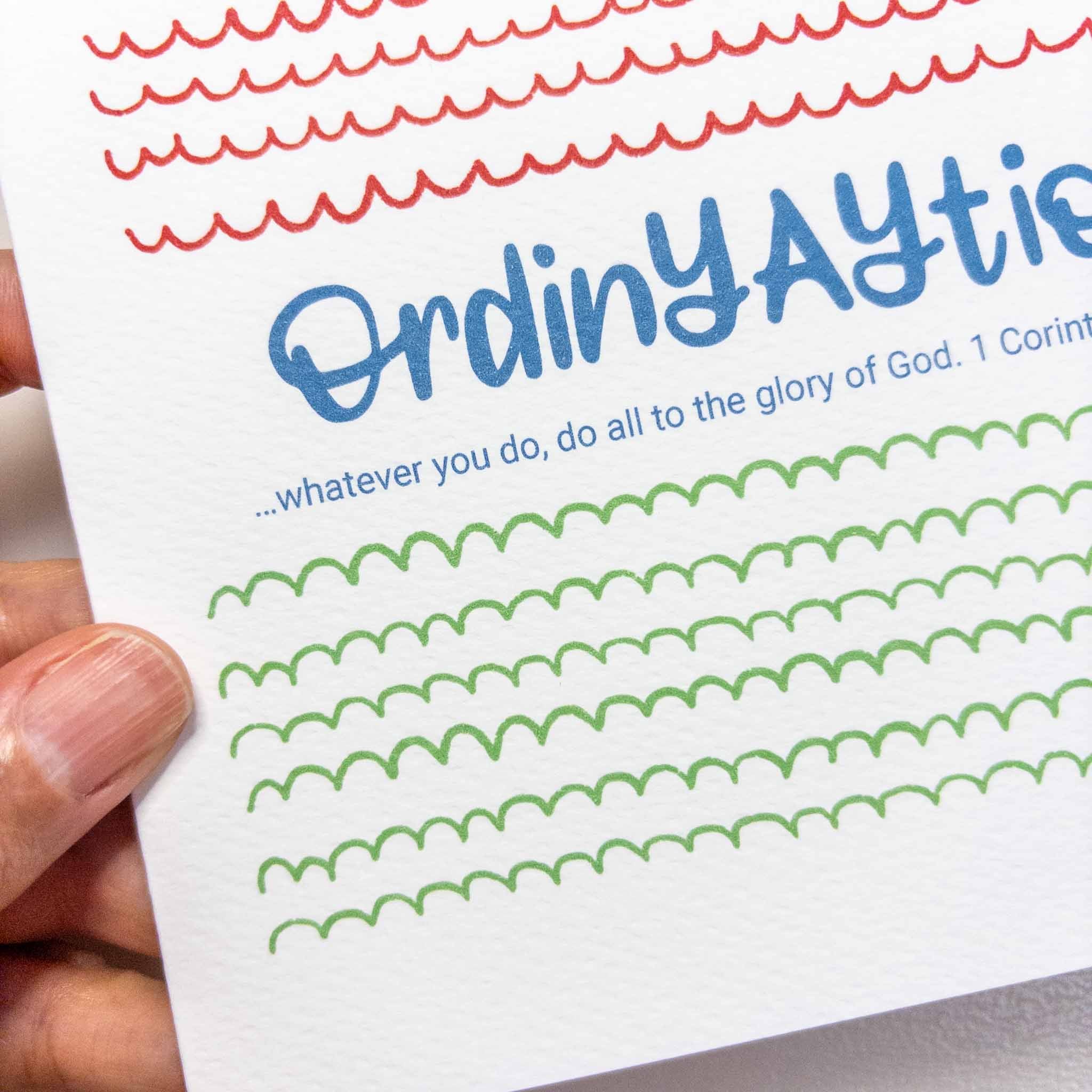 Fun Bible Verse Ordination Card close-up