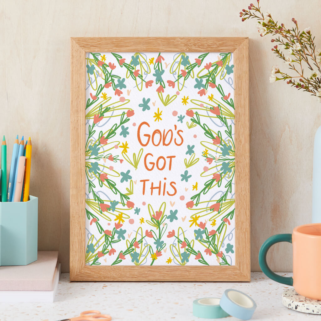 God's Got This Floral Christian Print