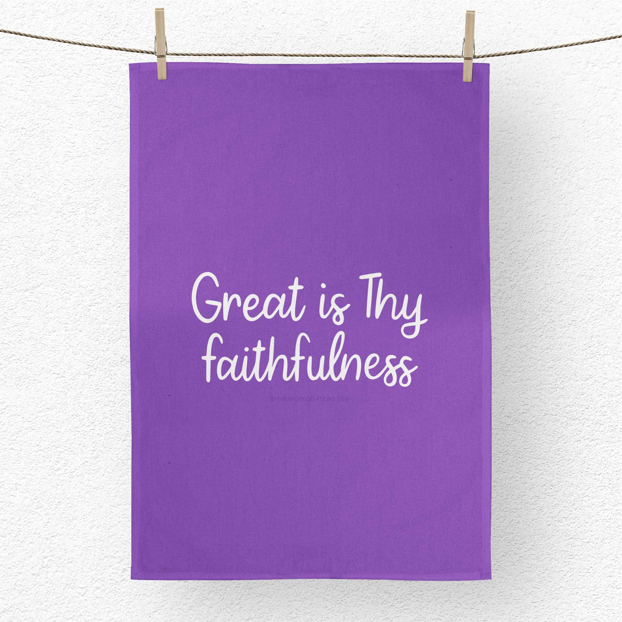 Great Is Thy Faithfulness Organic Cotton Christian Hymn Tea Towel