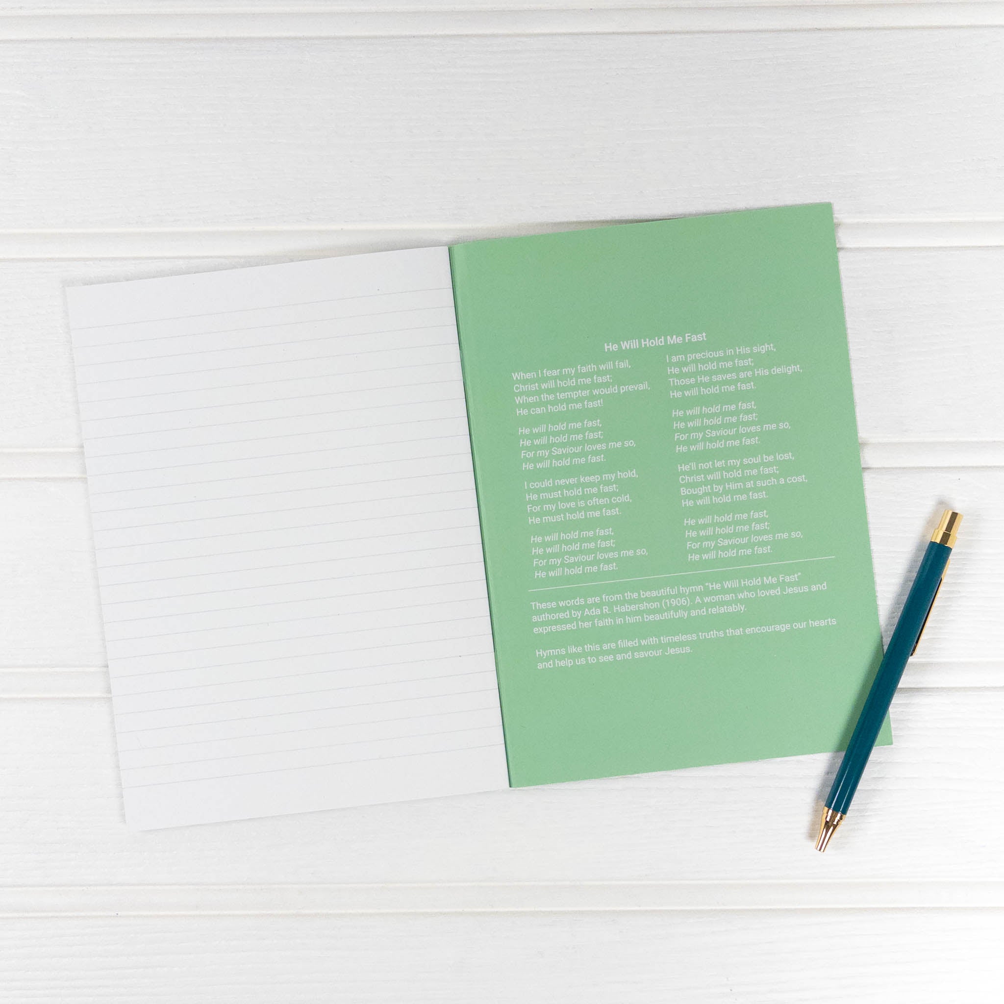 He Will Hold Me Fast A5 Recycled Paper Christian Notebook
