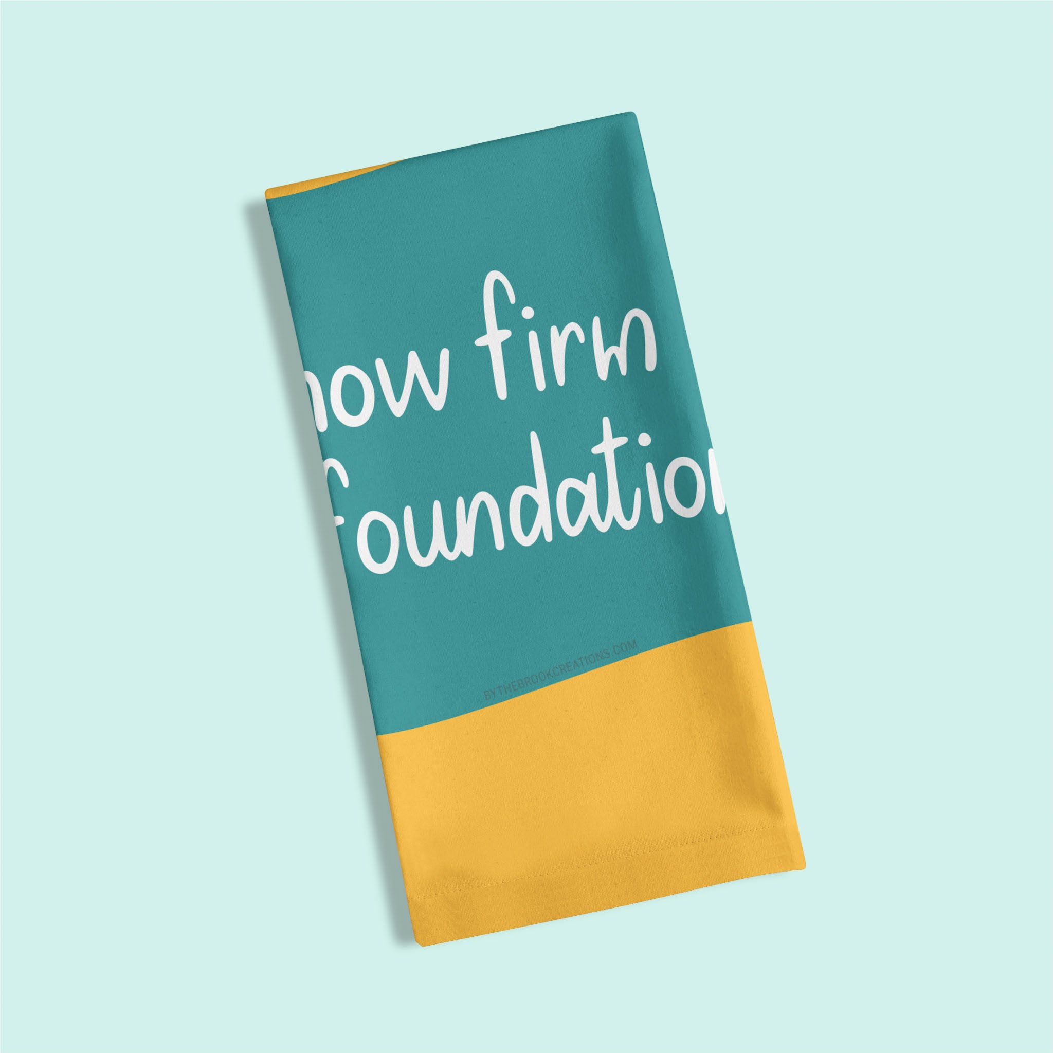 How Firm A Foundation Organic Cotton Christian Hymn Tea Towel