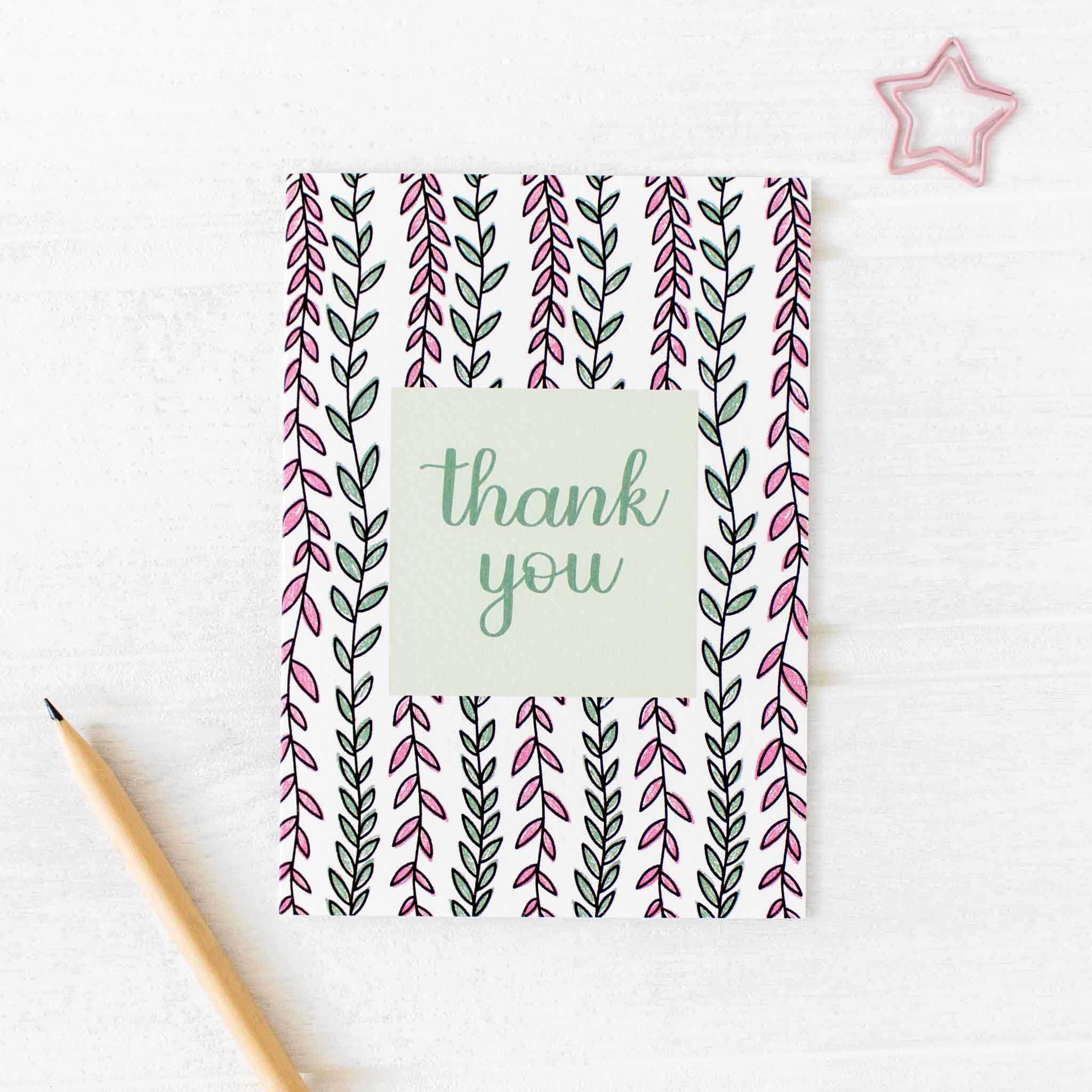 Leafy Thank You Card Pack