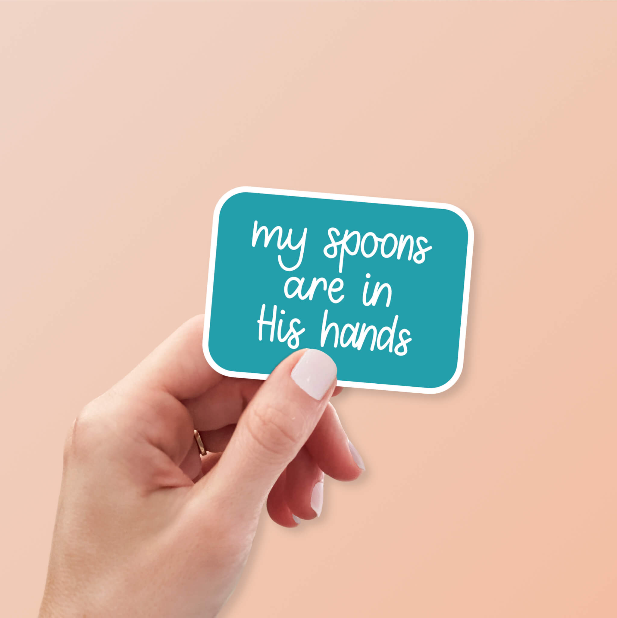 My Spoons Are In His Hands Chronic Illness Christian Sticker