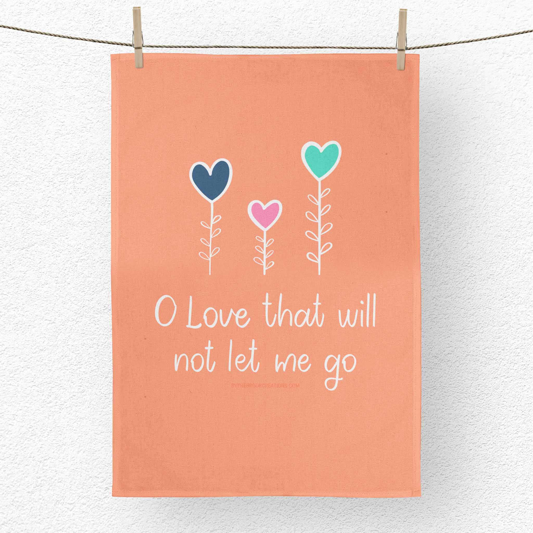 O Love That Will Not Let Me Go Organic Cotton Christian Hymn Tea Towel