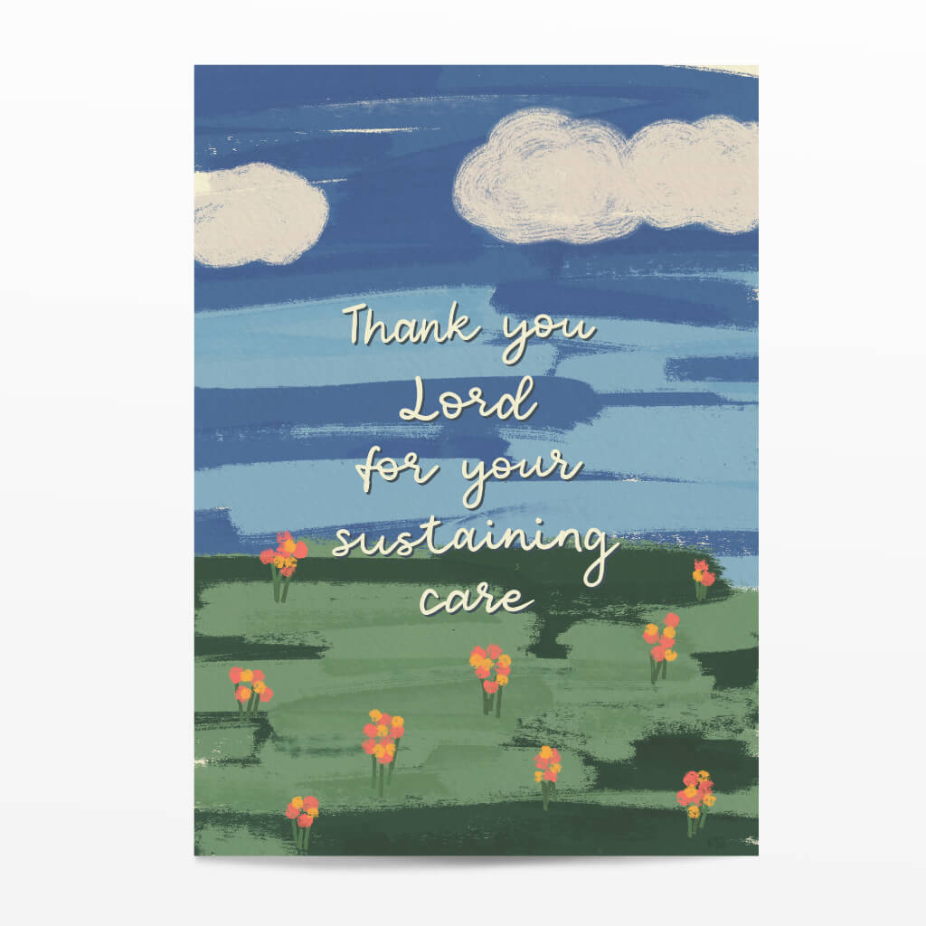 Grateful for God's Sustaining Care Christian Print