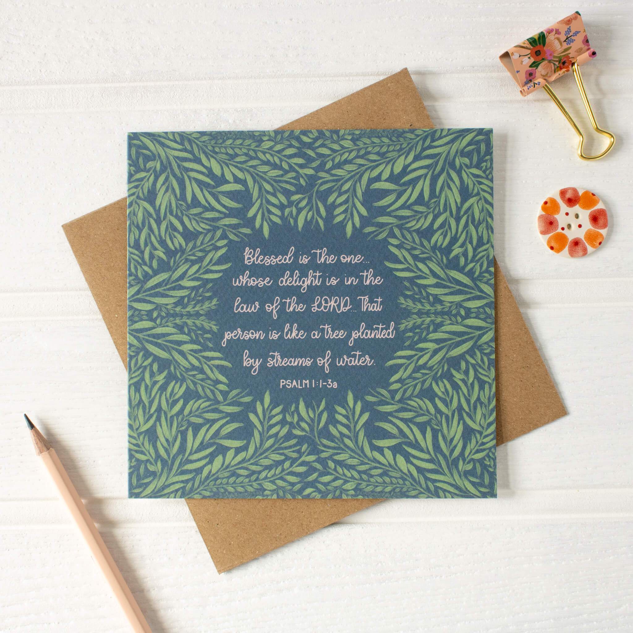 A Tree Planted by Streams of Water card with kraft envelope