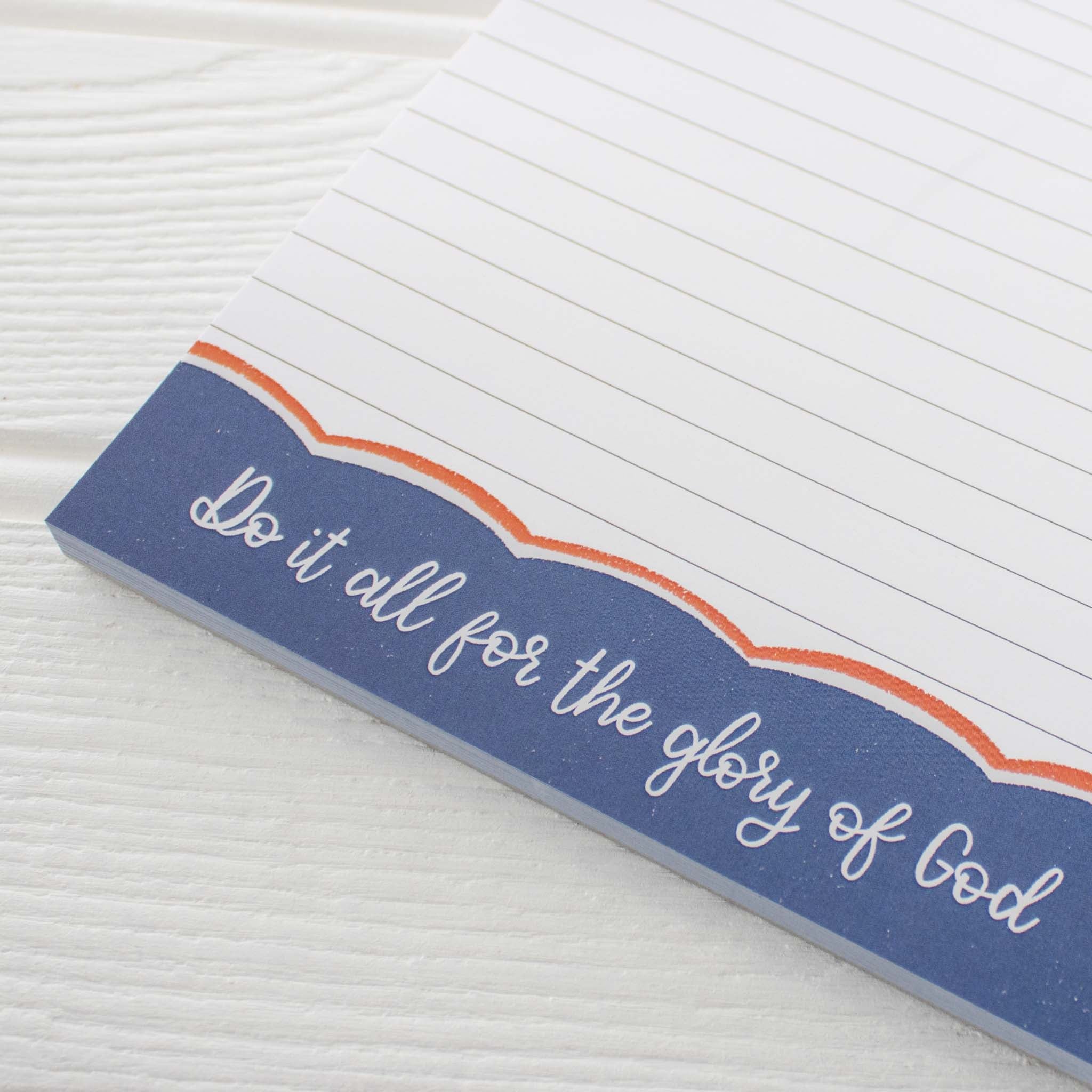 All For God's Glory A5 Christian Notepad Close-up