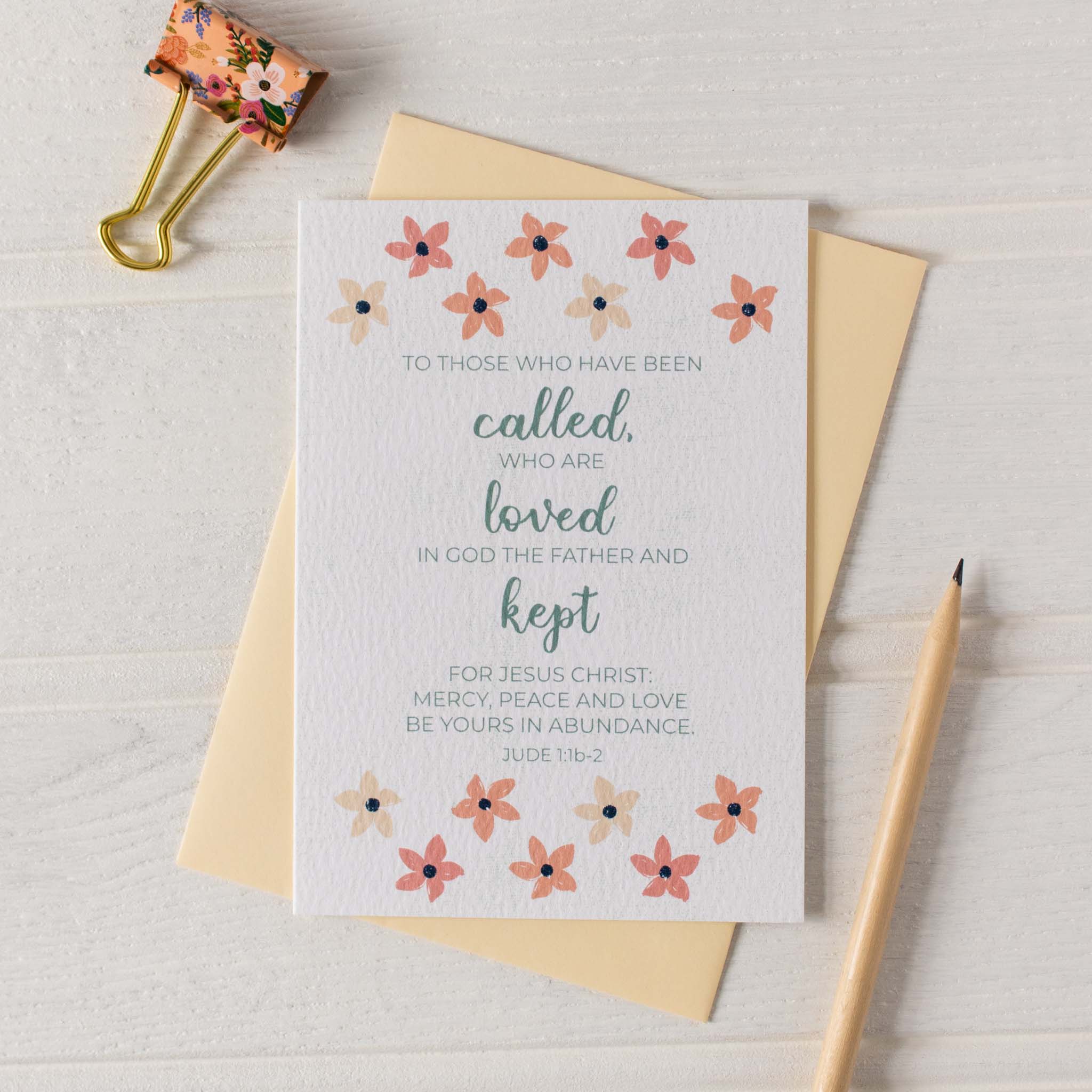 Called, Loved and Kept Card - Jude 1:1-2 with envelope