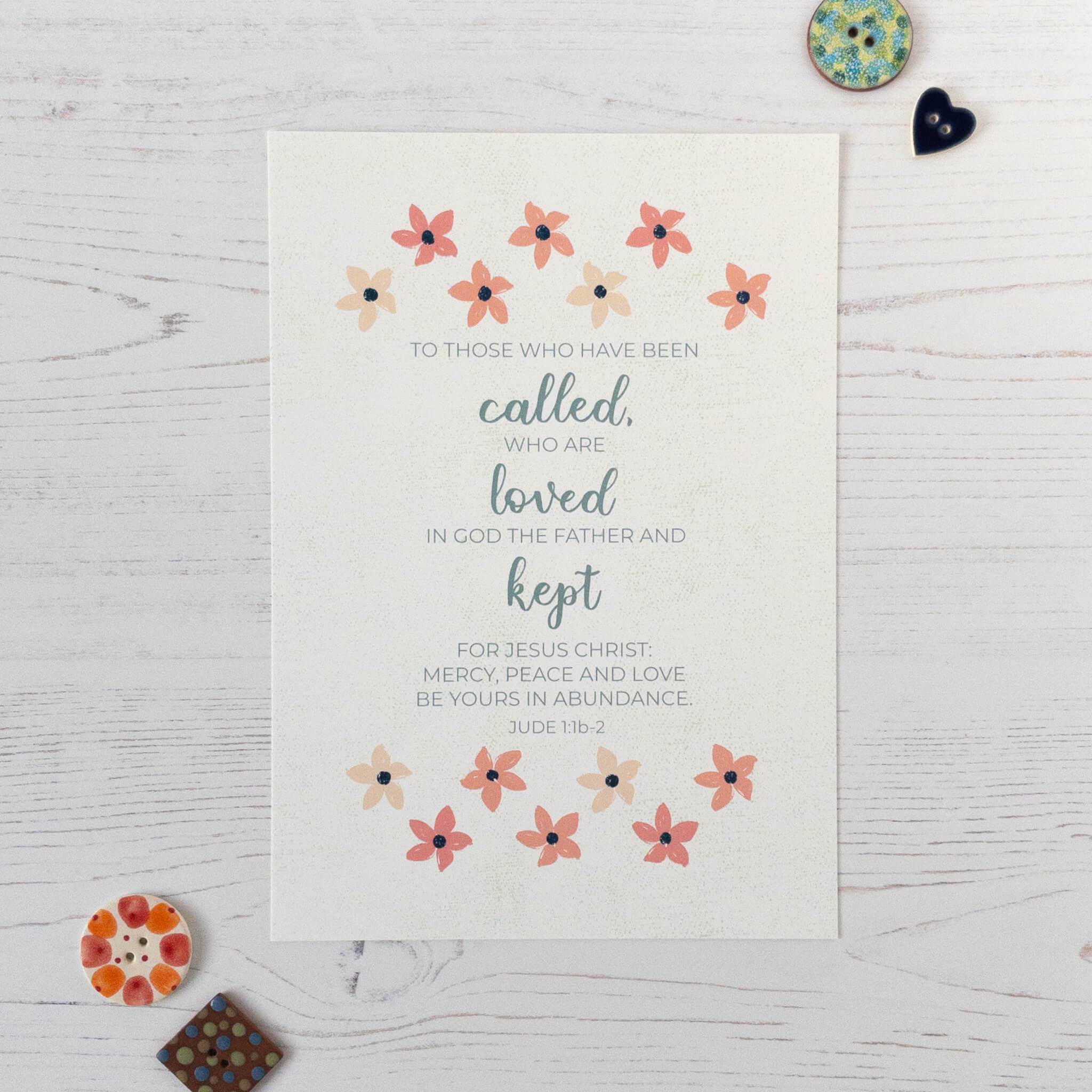 Called, Loved and Kept Print - Jude 1:1-2 - By the Brook Creations