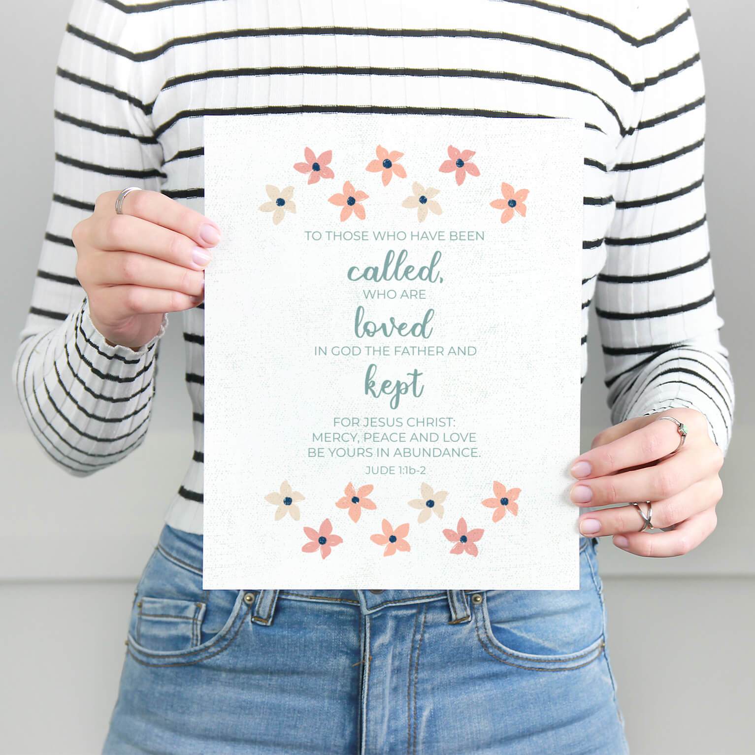 Called, Loved and Kept Print - Jude 1:1-2 - By the Brook Creations