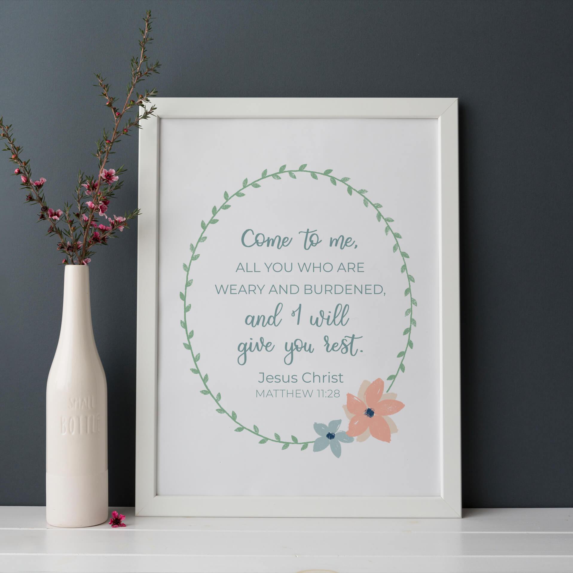 Come To Me All You Who Are Weary Print - Matthew 11:28 - By the Brook Creations