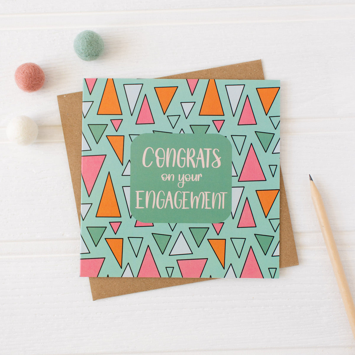 Congrats on Your Engagement Patterned Card