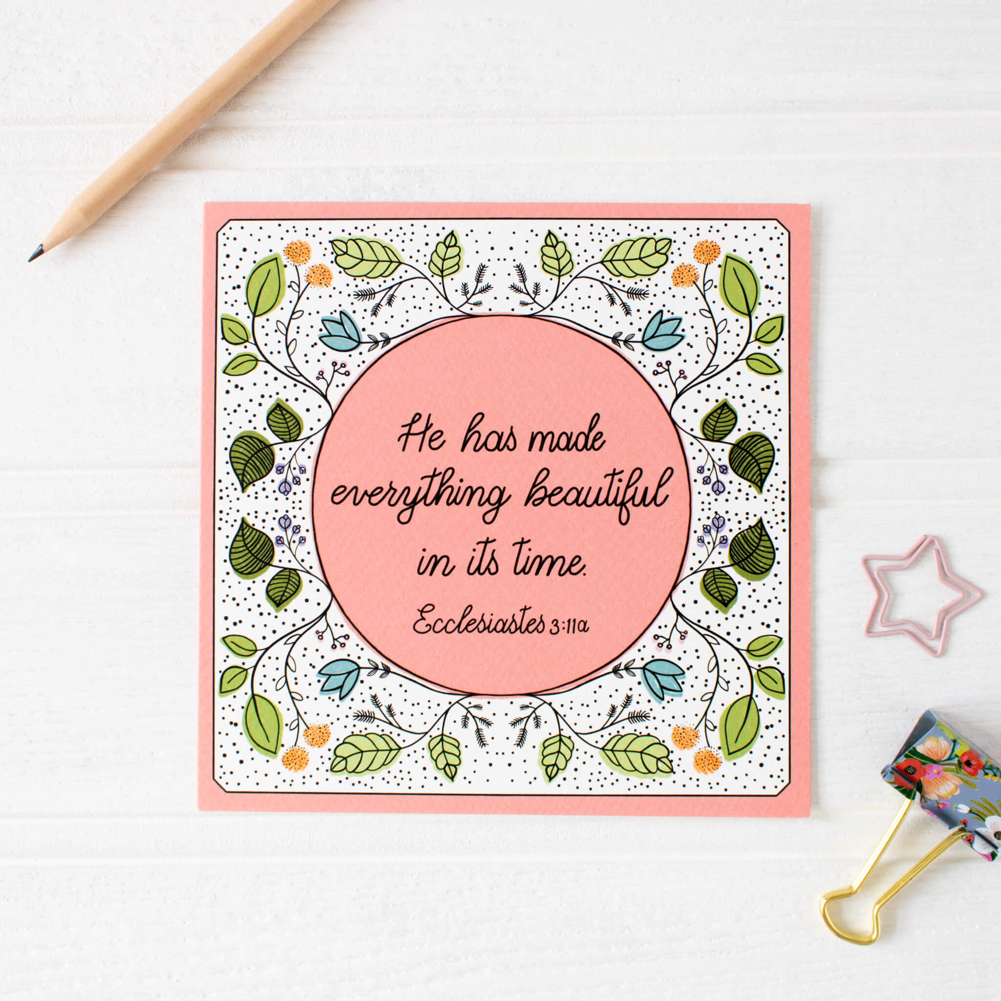 Everything Beautiful Floral Border Card
