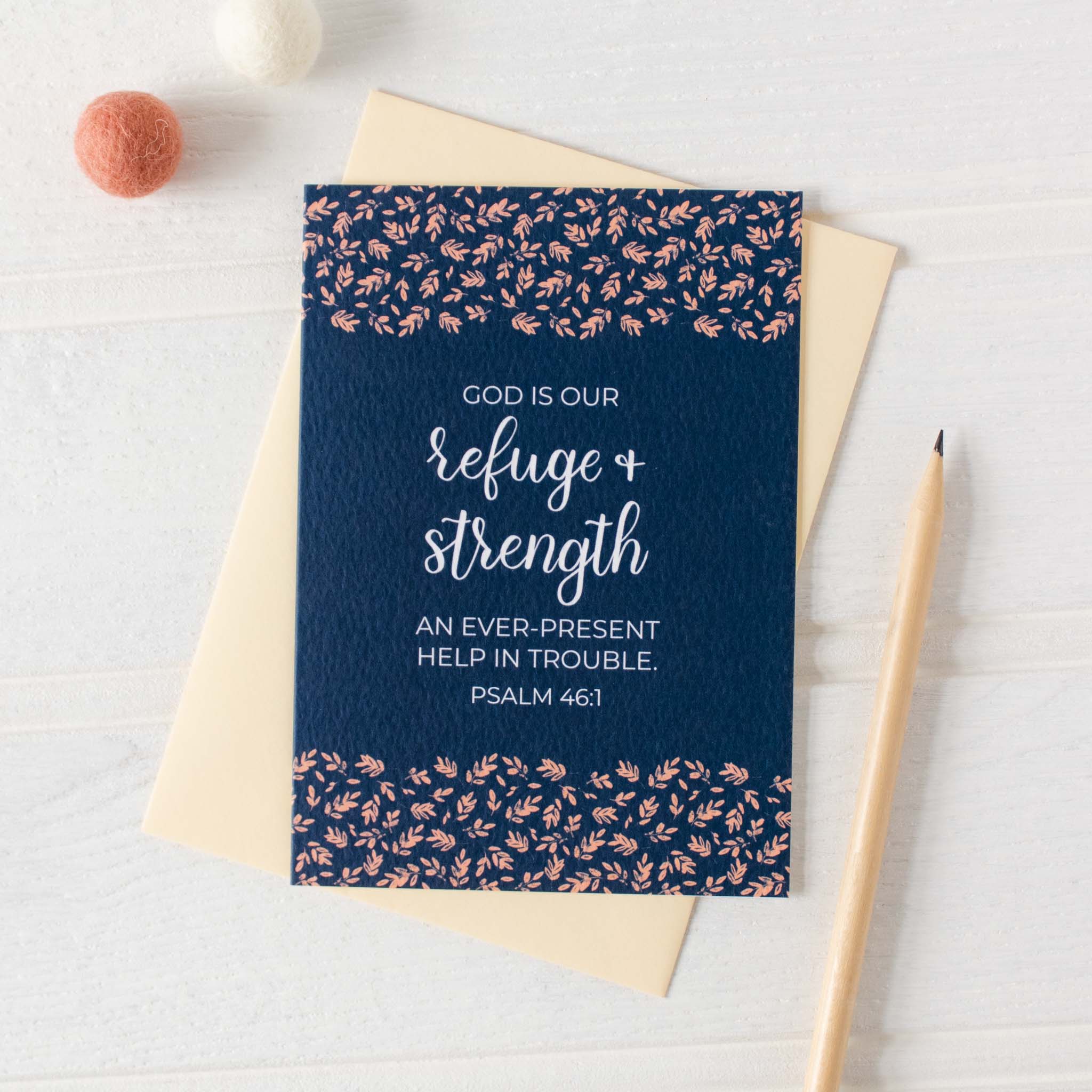 God is Our Refuge and Strength Card - Psalm 46:1 with envelope