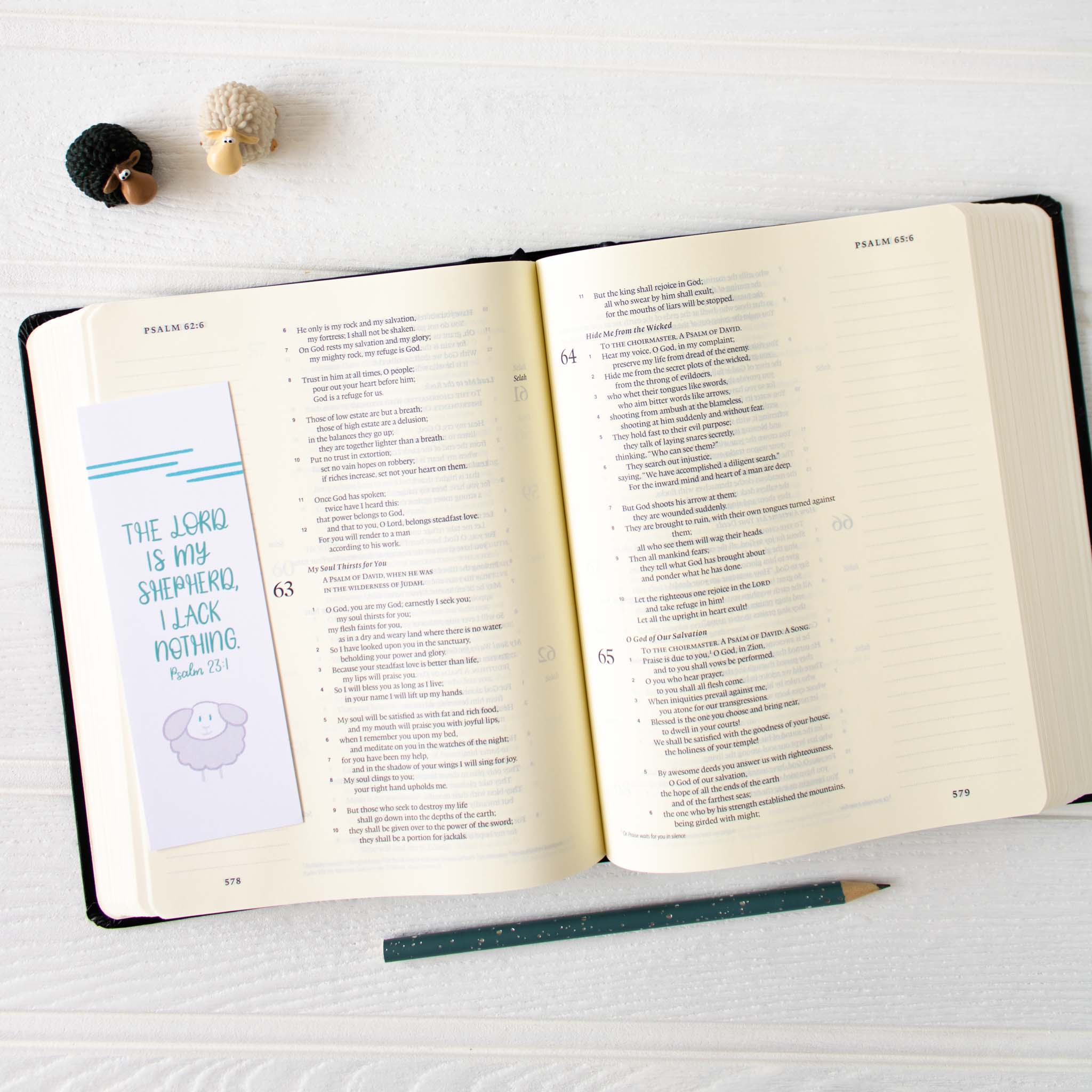 God Sustains Us Bible Verse Bookmark displayed in a book from By the Brook Creations