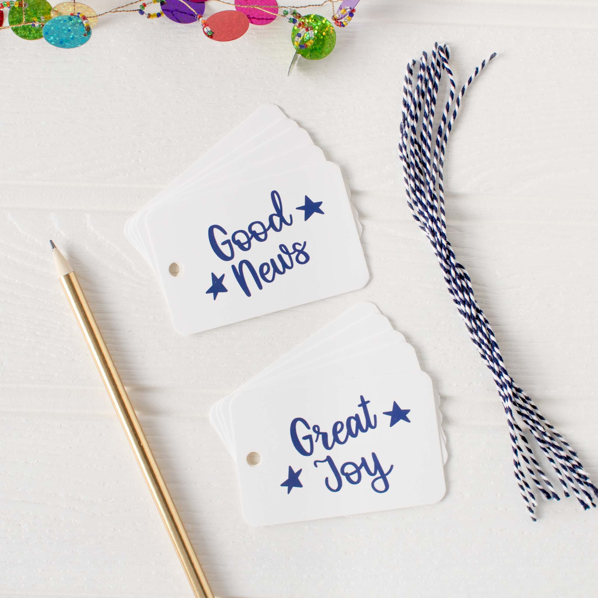 Good News and Great Joy Bible Verse Christmas Gift Tags