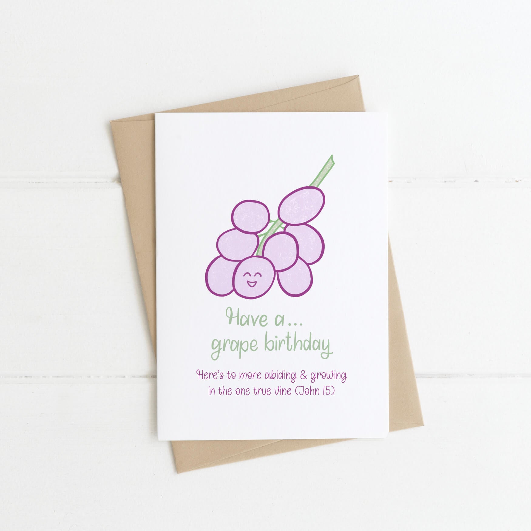 Have A Grape Birthday Pun Christian Birthday Card - John 15