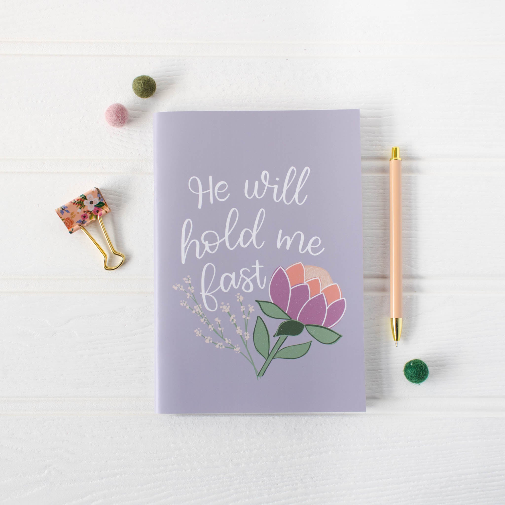He Will Hold Me Fast Christian Hymn A5 Notebook