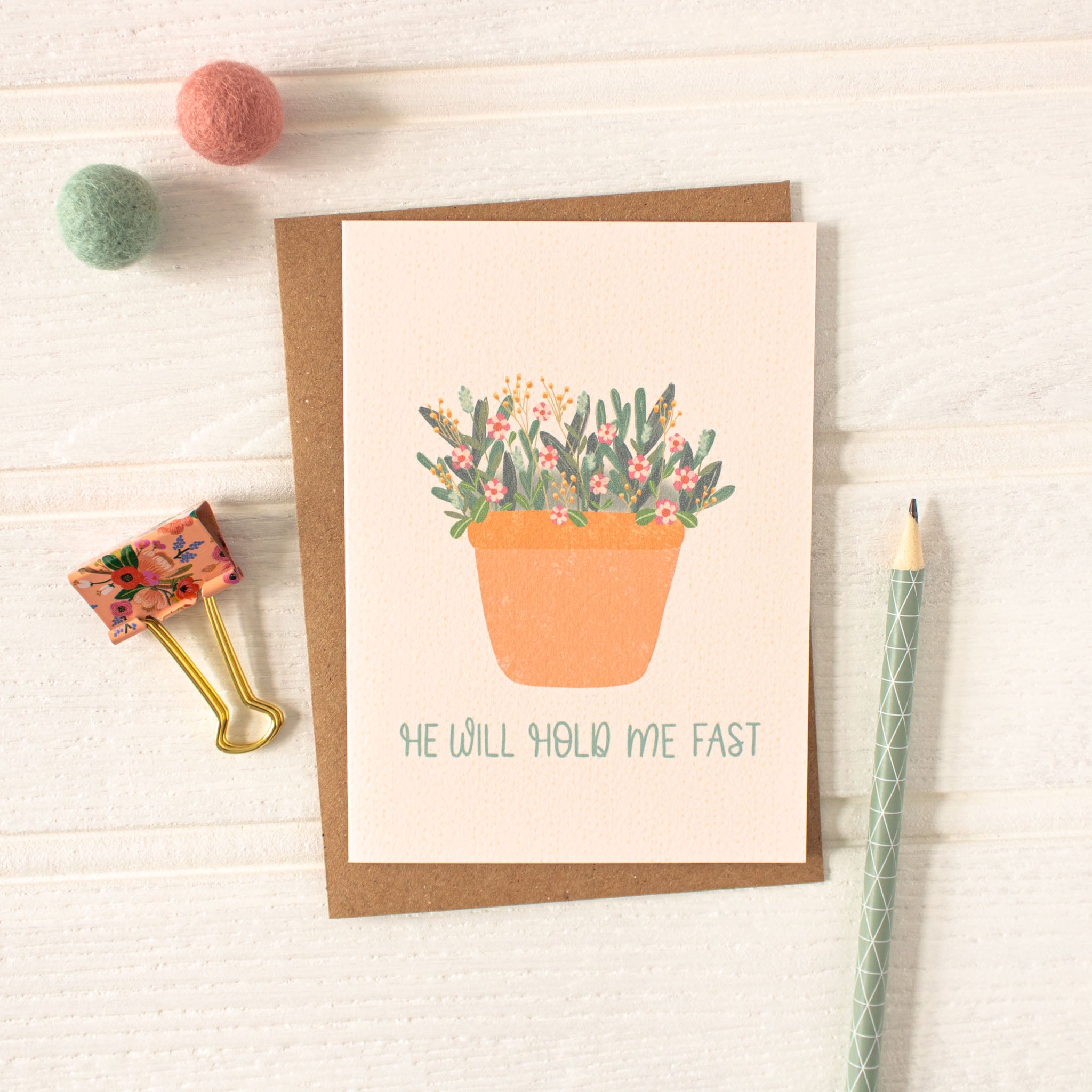 He Will Hold Me Fast Floral Card made by By The Brook Creations