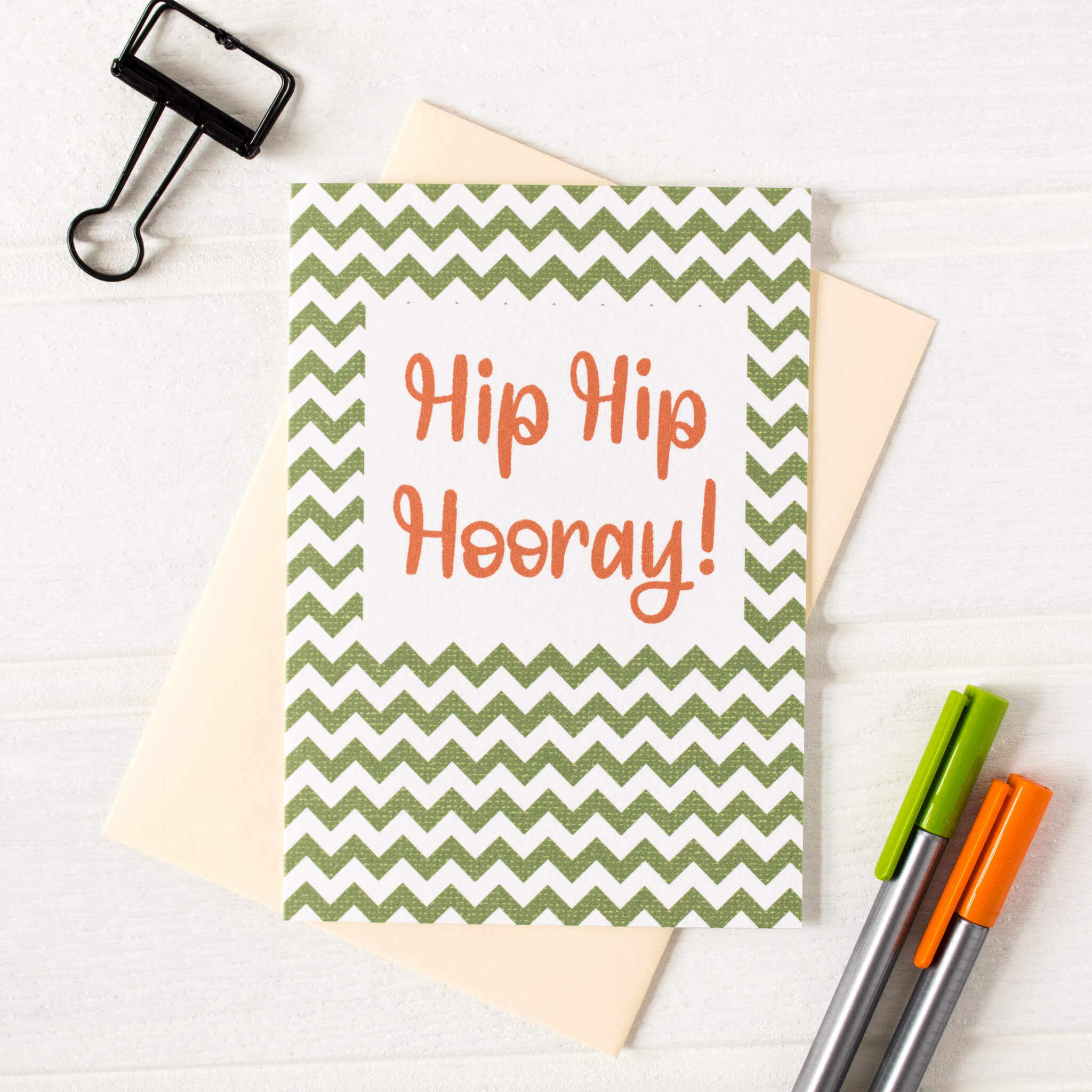 Hip Hip Hooray Celebration Card with envelope