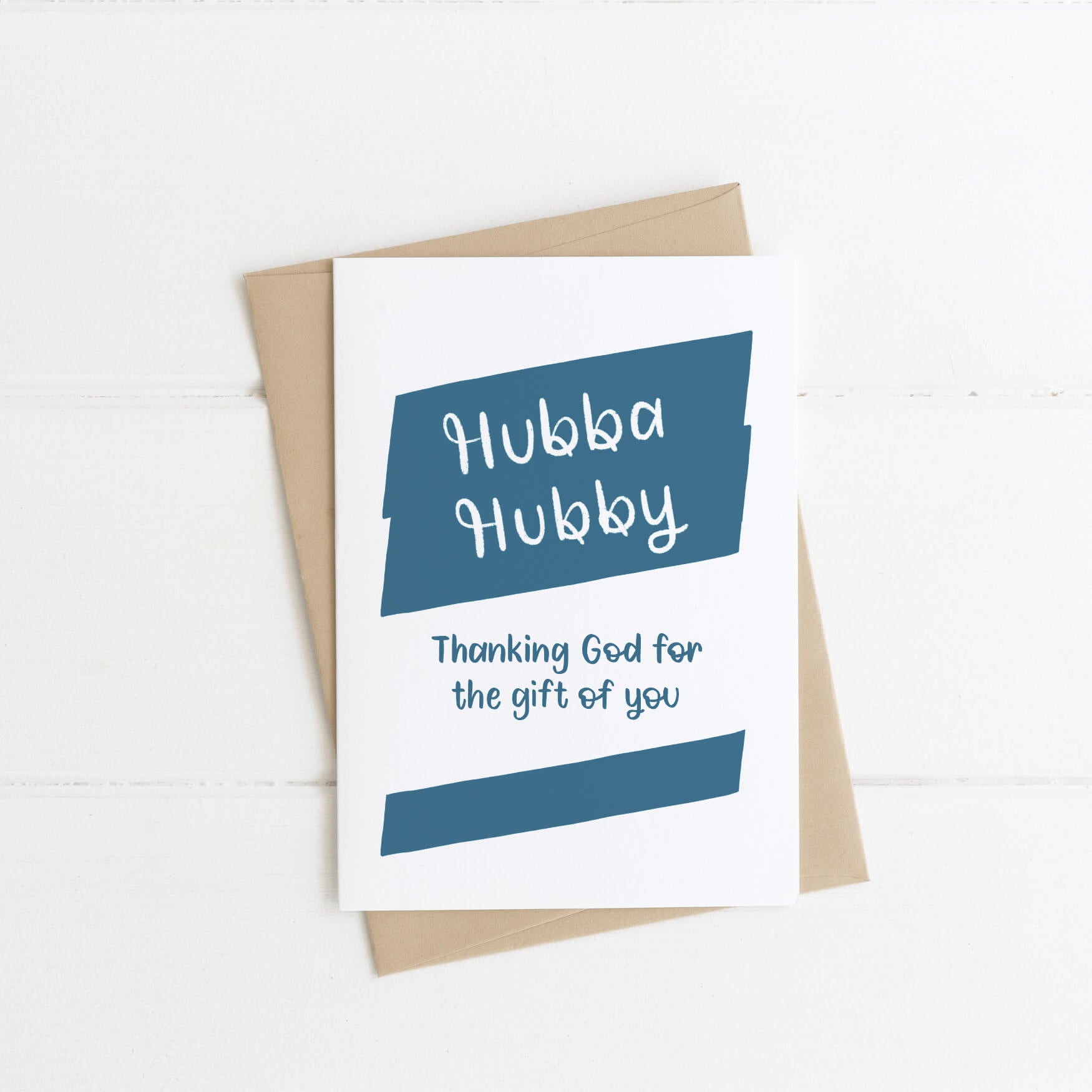 Hubba Hubby Thanking God For You Personalisable Christian Card without personalisation