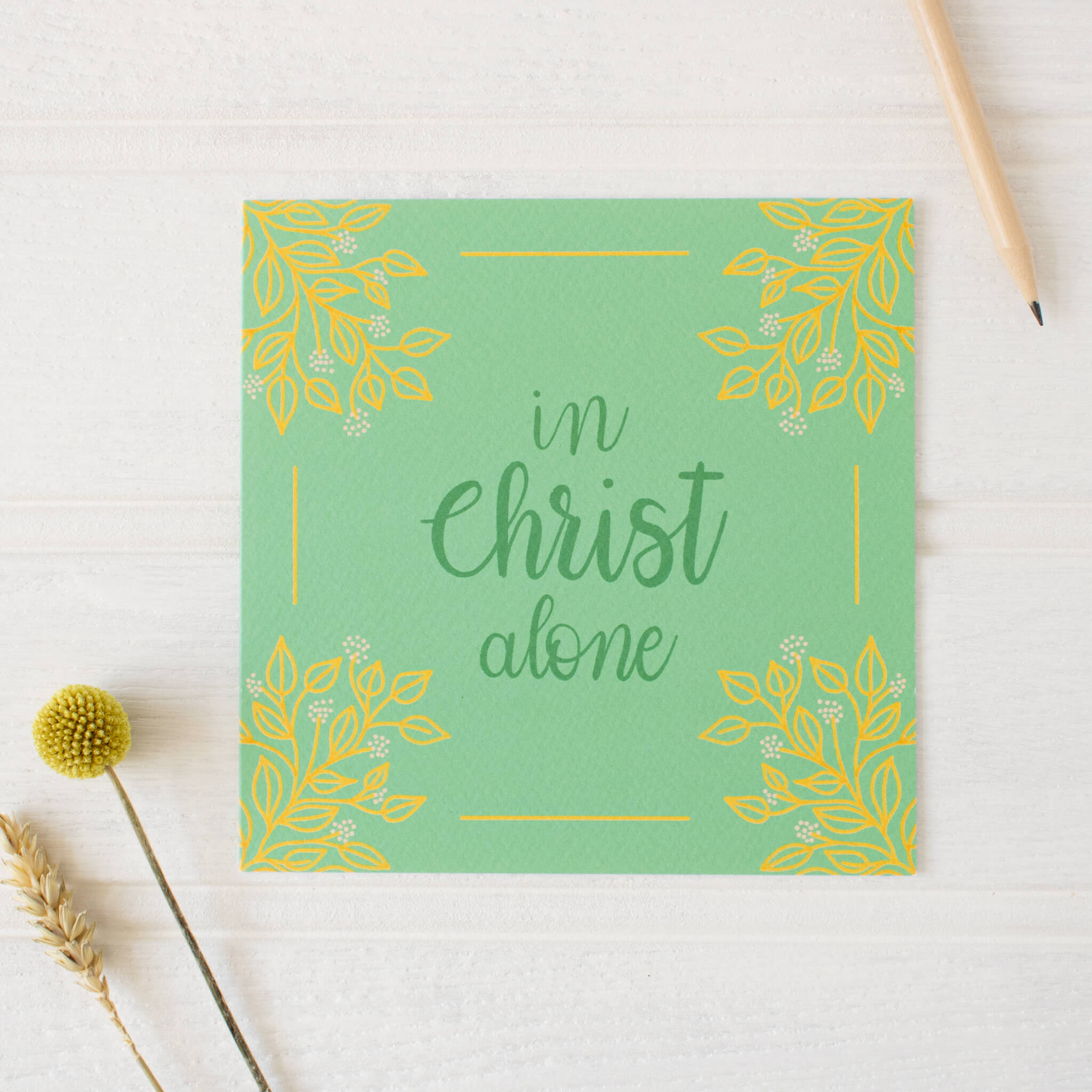 In Christ Alone Card in green