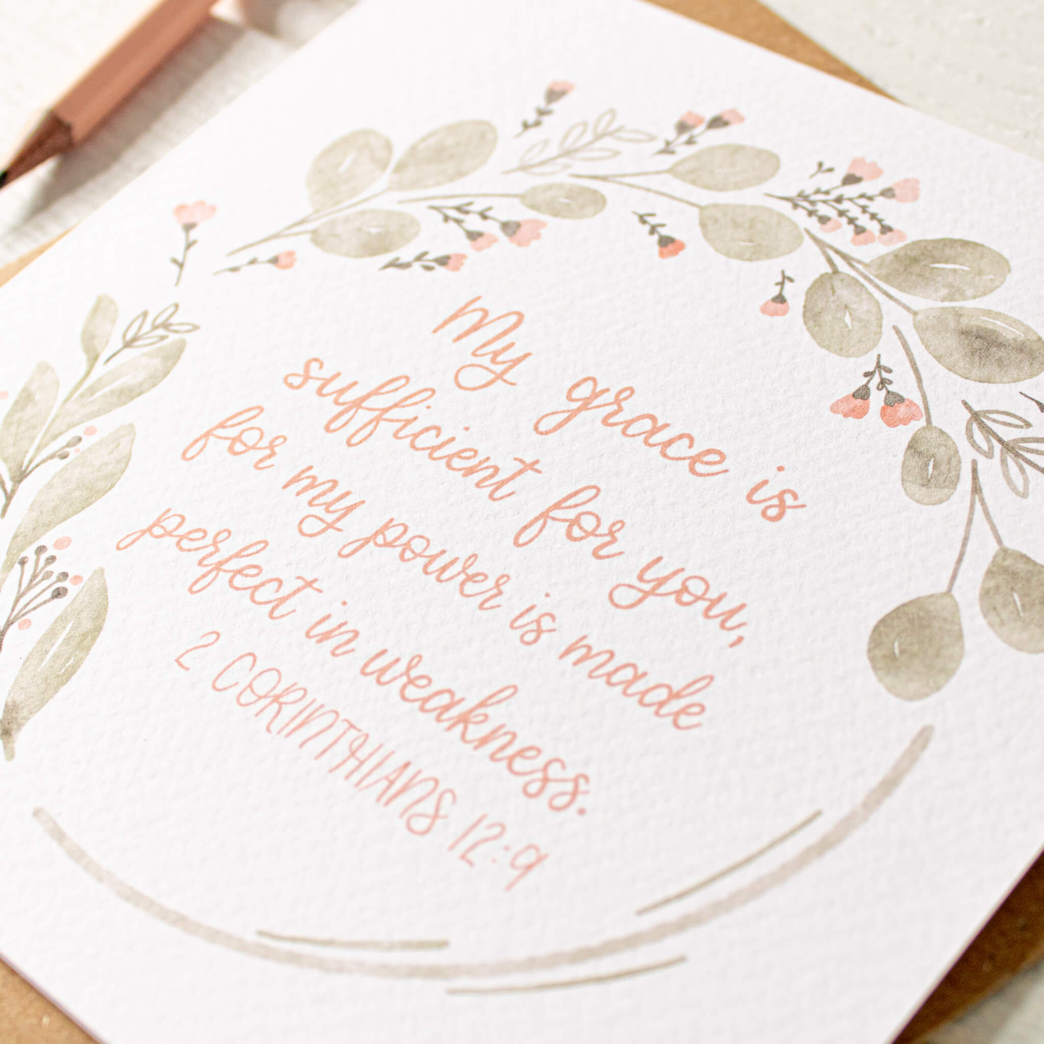 My Grace Is Sufficient For You 2 Corinthians 12 Card Closeup